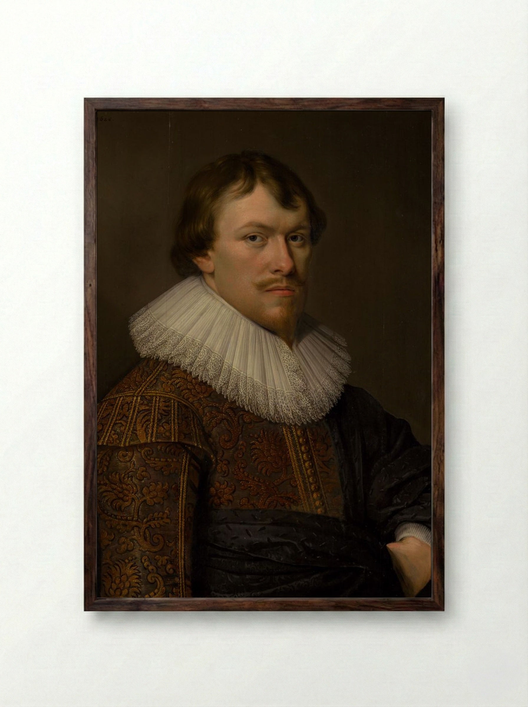 The Portrait of Gerrit Schaep - Frans Hals - Framed Print Dark Wood