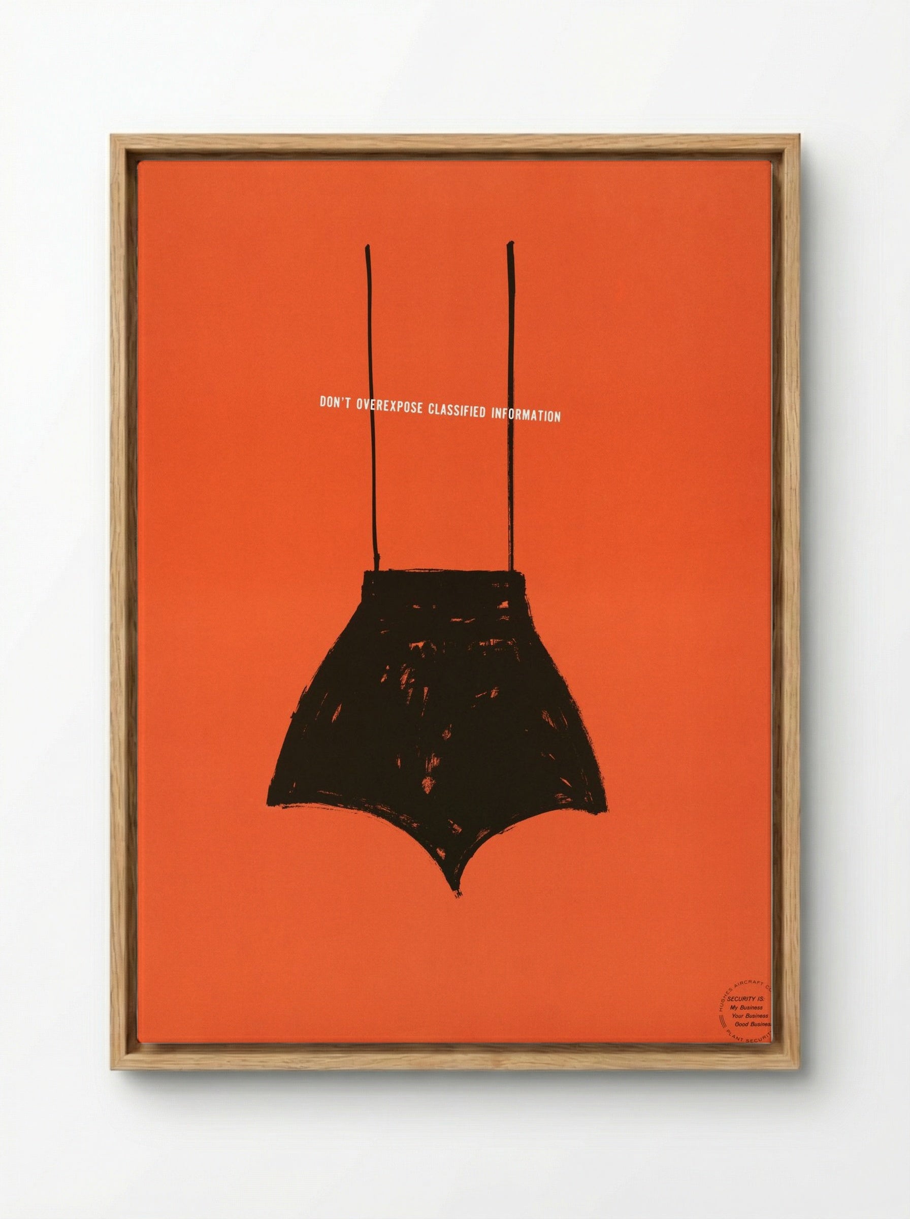 Don't Overexpose Classified Information - Hughes Aircraft Company - Framed Canvas Wood