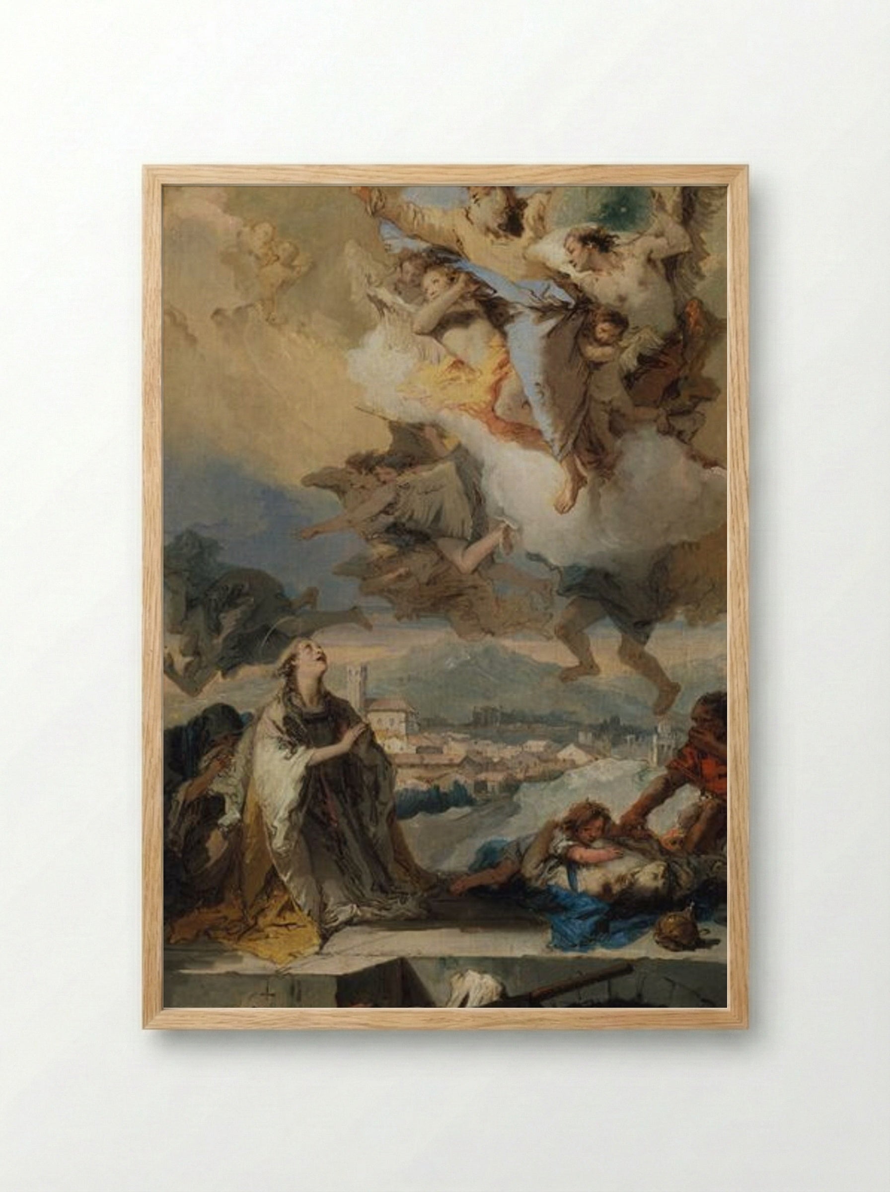 Saint Thecla Praying for the Plague-Stricken - Giovanni Battista Tiepolo - Framed Print Wood