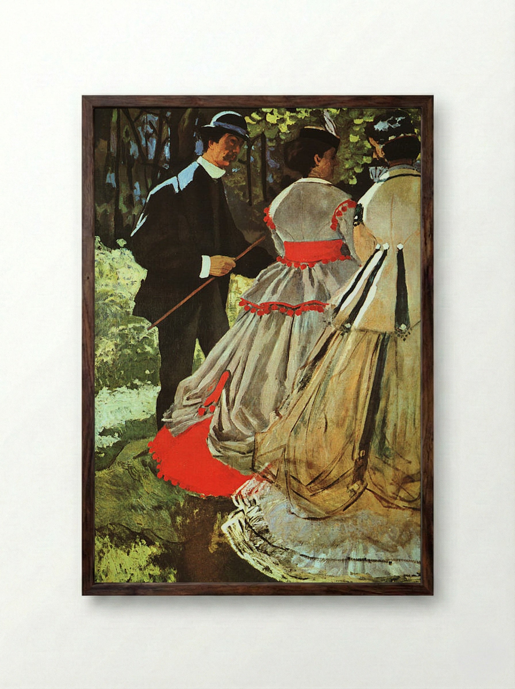 The Picnic - James Tissot - Framed Print Dark Wood