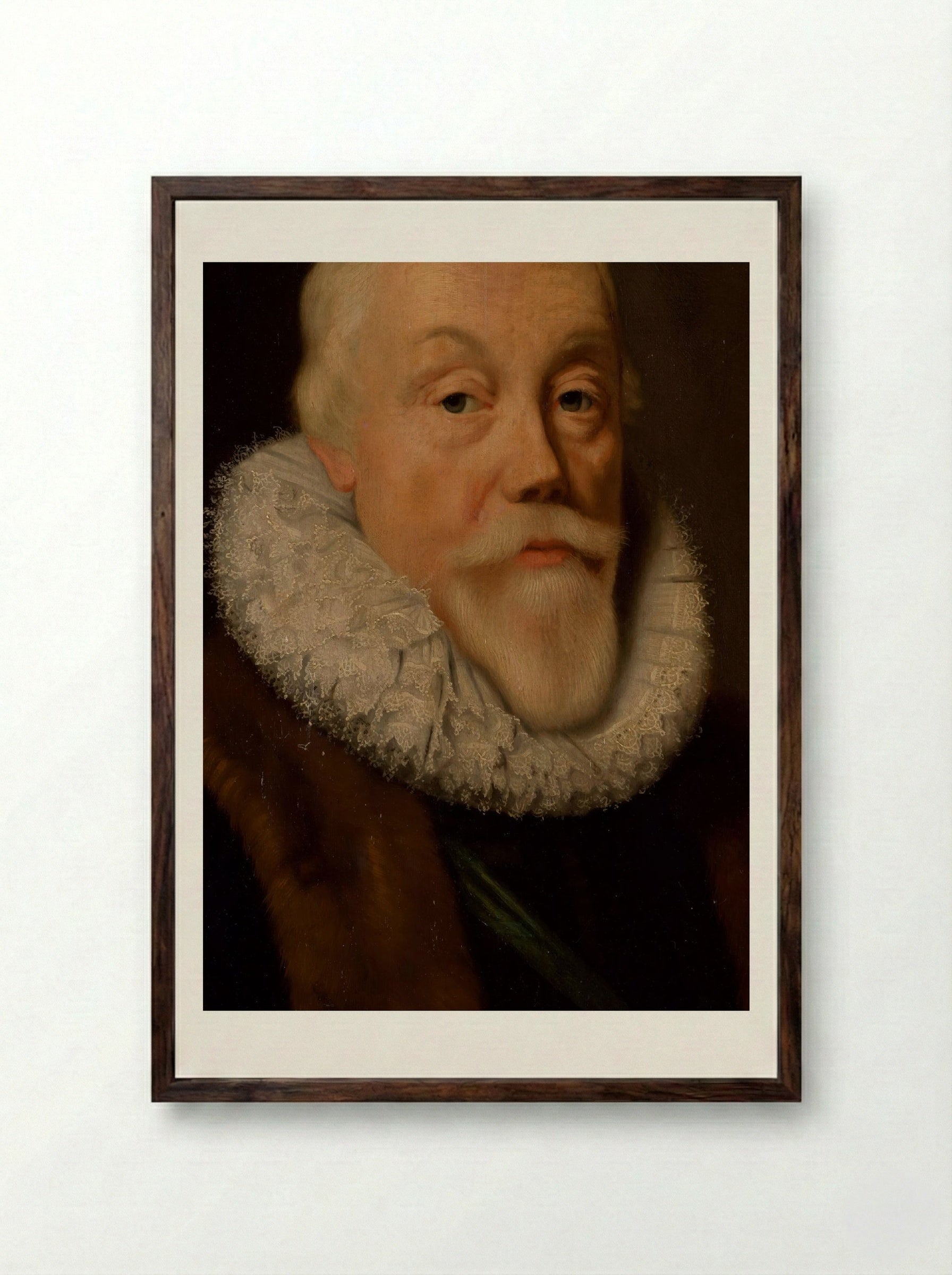 Portrait of a Nobleman, Aged 58 - Michiel Jansz. van Mierevelt - Framed Print Dark Wood
