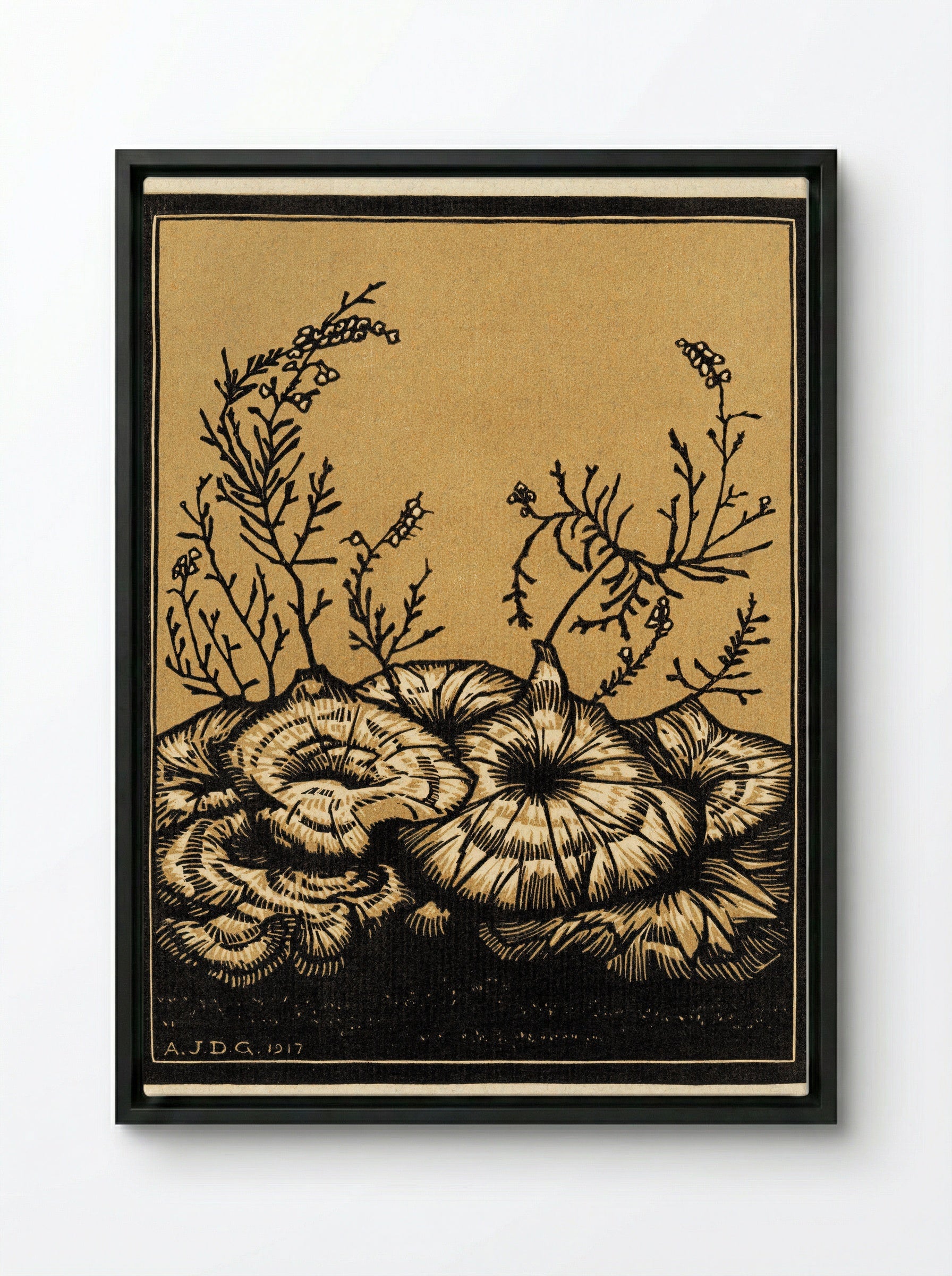 Blossoming Plants - Julie de Graag - Framed Canvas Black