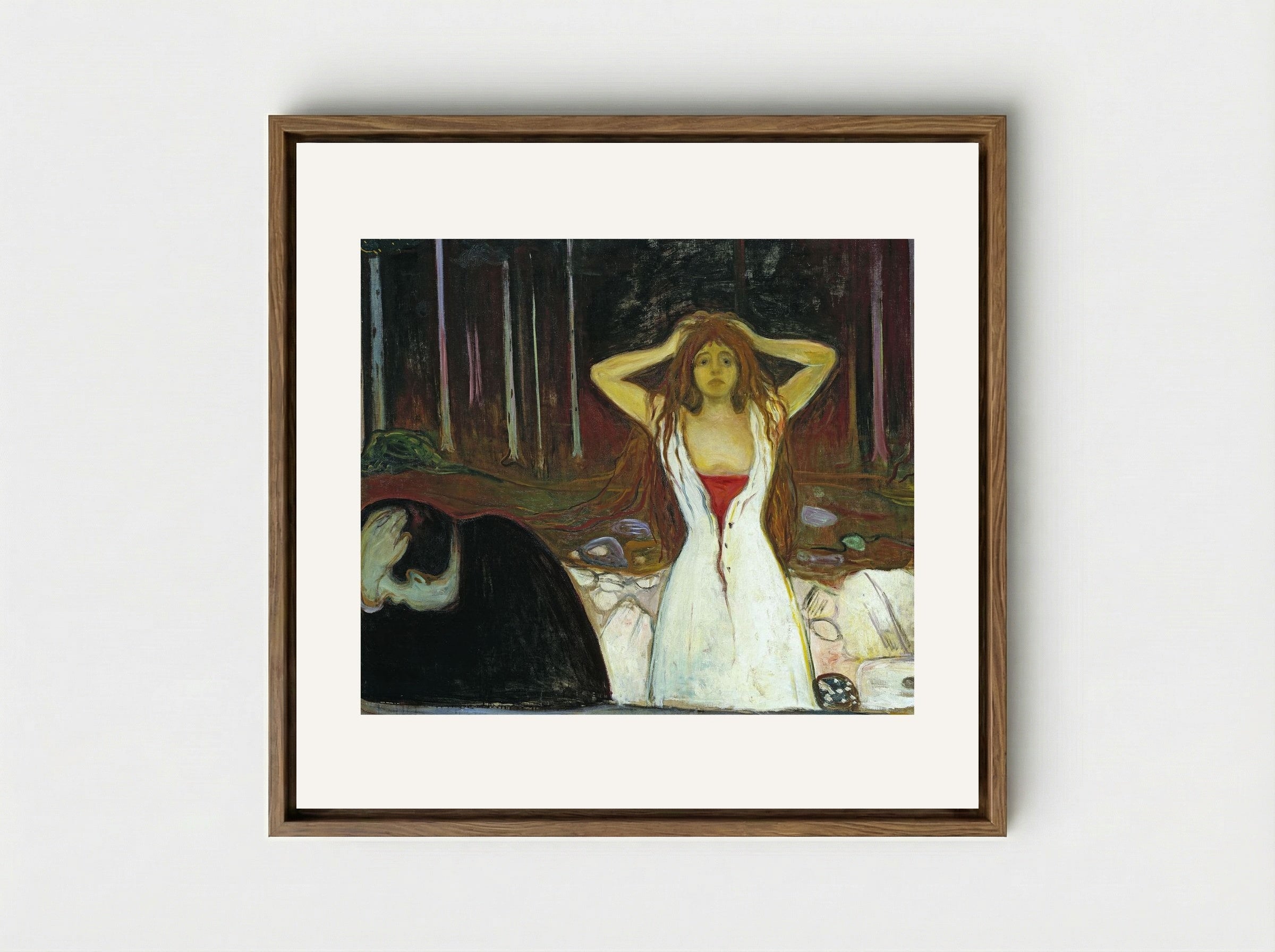Ashes - Edvard Munch - Framed Canvas Wood