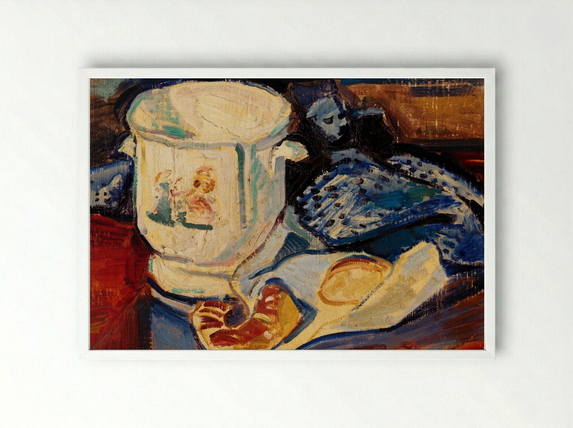 Still Life with Jardinière - Alfred Henry Maurer - Framed Print White