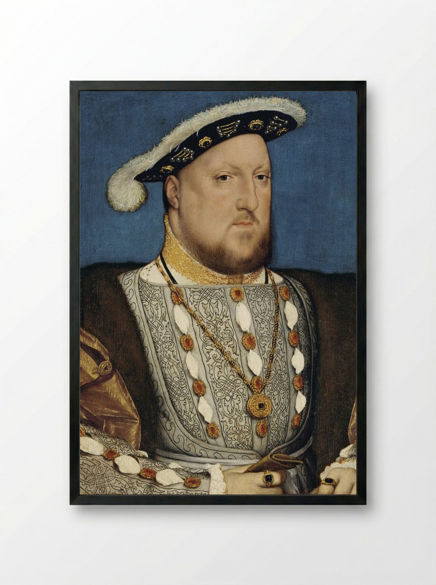 Portrait of Henry VIII of England - Hans Holbein the Younger - Framed Print Black