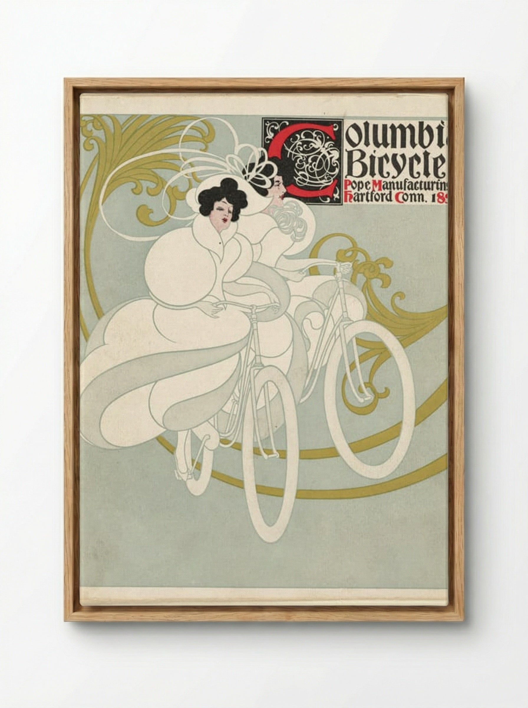 Columbia Bicycles, Pope Manufacturing Co., Hartford, Conn. - Will H. Bradley - Framed Canvas Wood