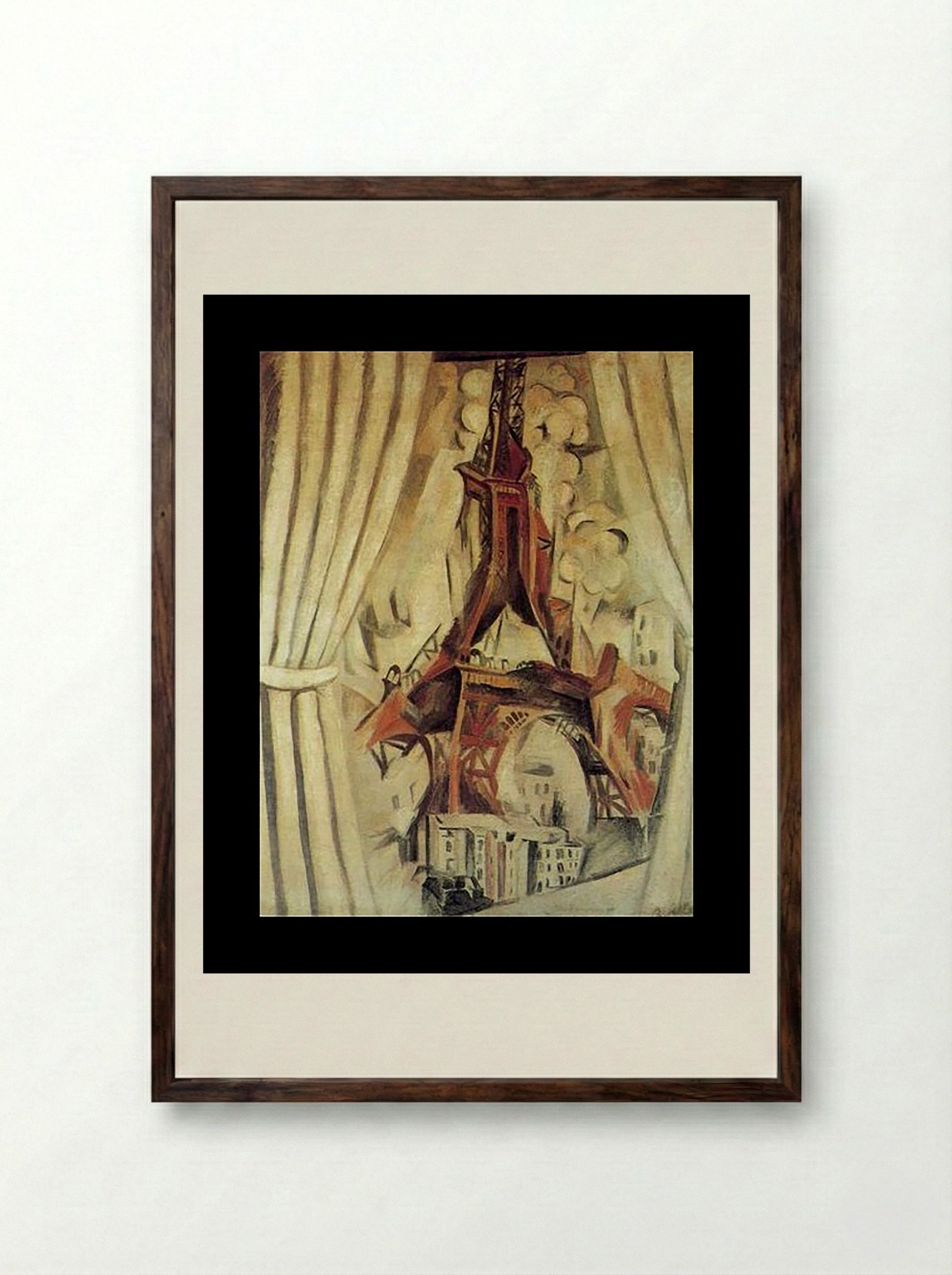 La Tour Eiffel (The Eiffel Tower) - Robert Delaunay - Framed Print Dark Wood