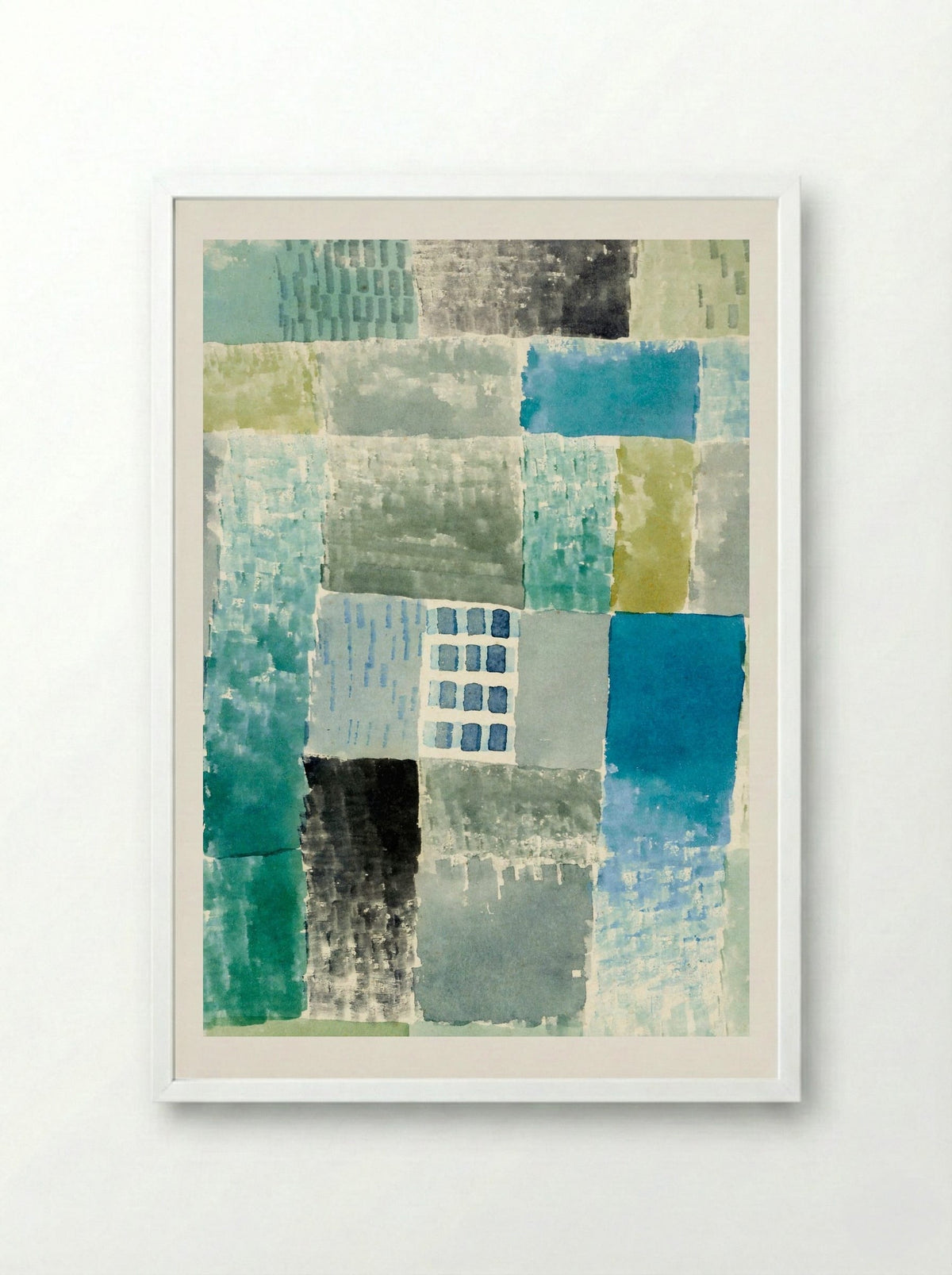 First House in a Settlement - Paul Klee - Framed Print White