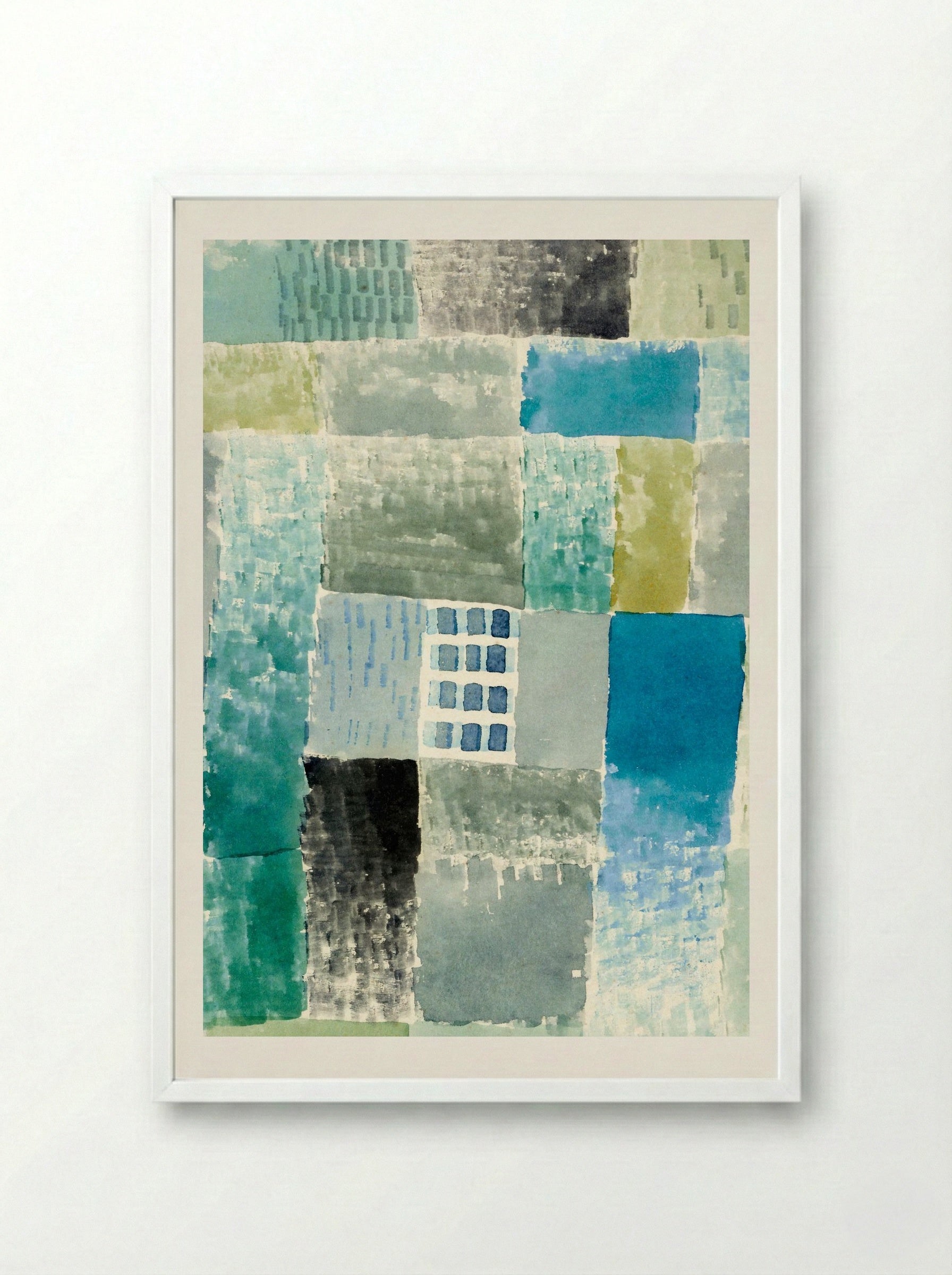 First House in a Settlement - Paul Klee - Framed Print White