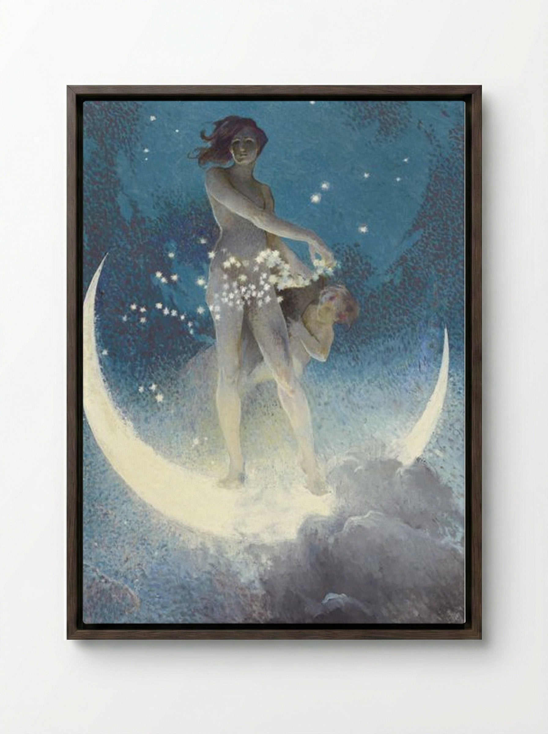 Spring Scattering Stars - Edwin Howland Blashfield - Framed Canvas Dark Wood