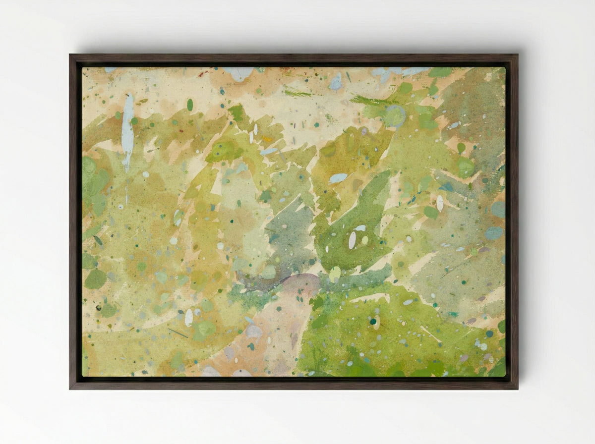 Colour Study for 'Road Through the Forest' - Edvard Weie - Framed Canvas Dark Wood