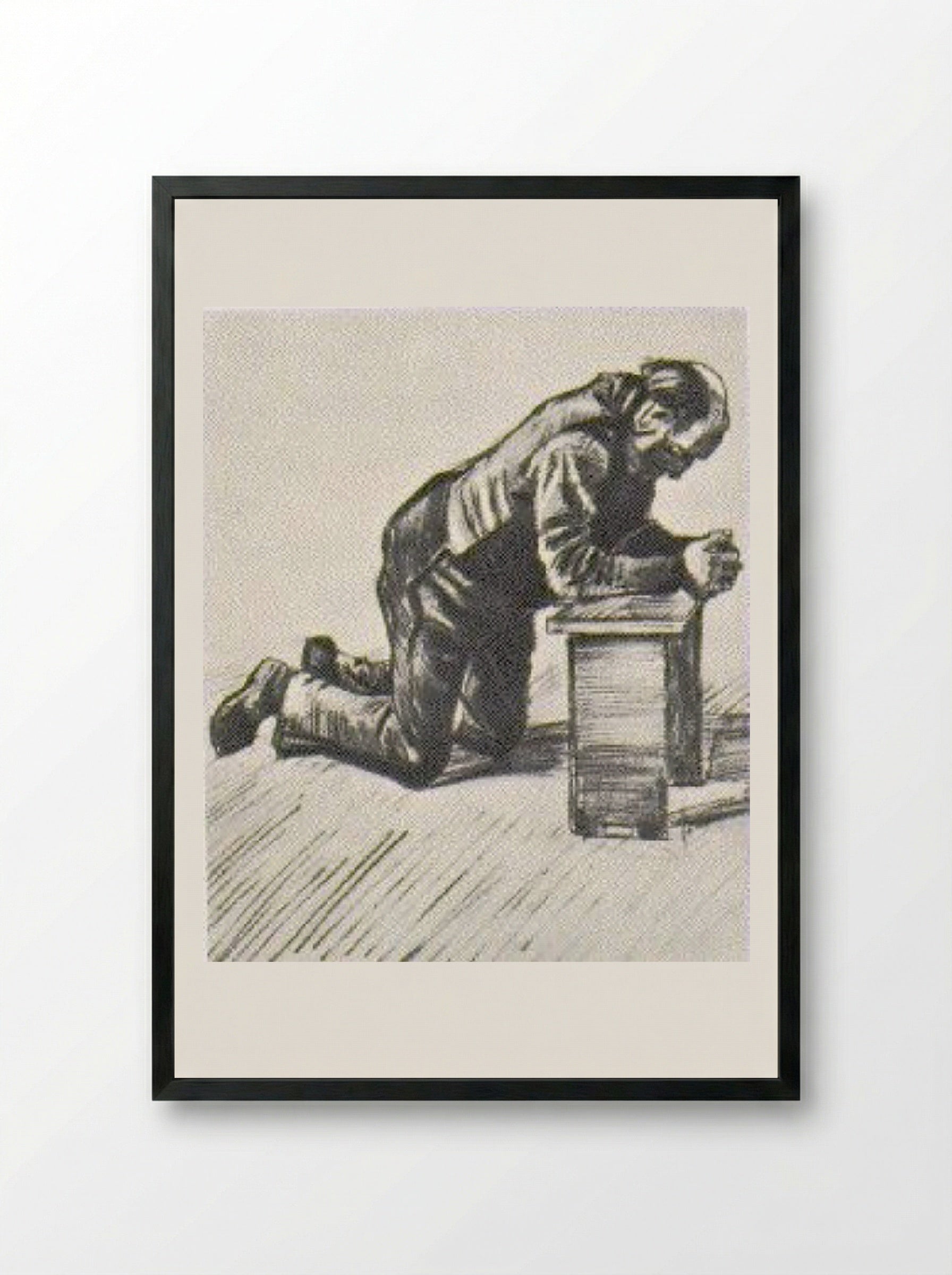 Man Praying - Käthe Kollwitz - Framed Print Black
