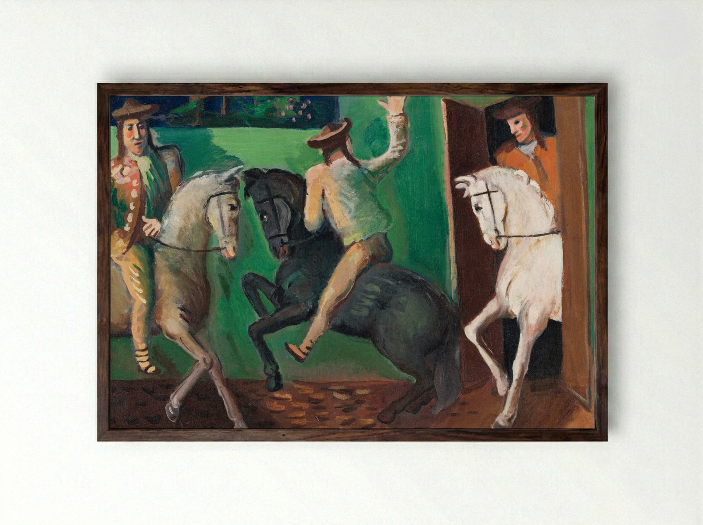 Riders on Horses - Cyprián Majerník - Framed Print Dark Wood