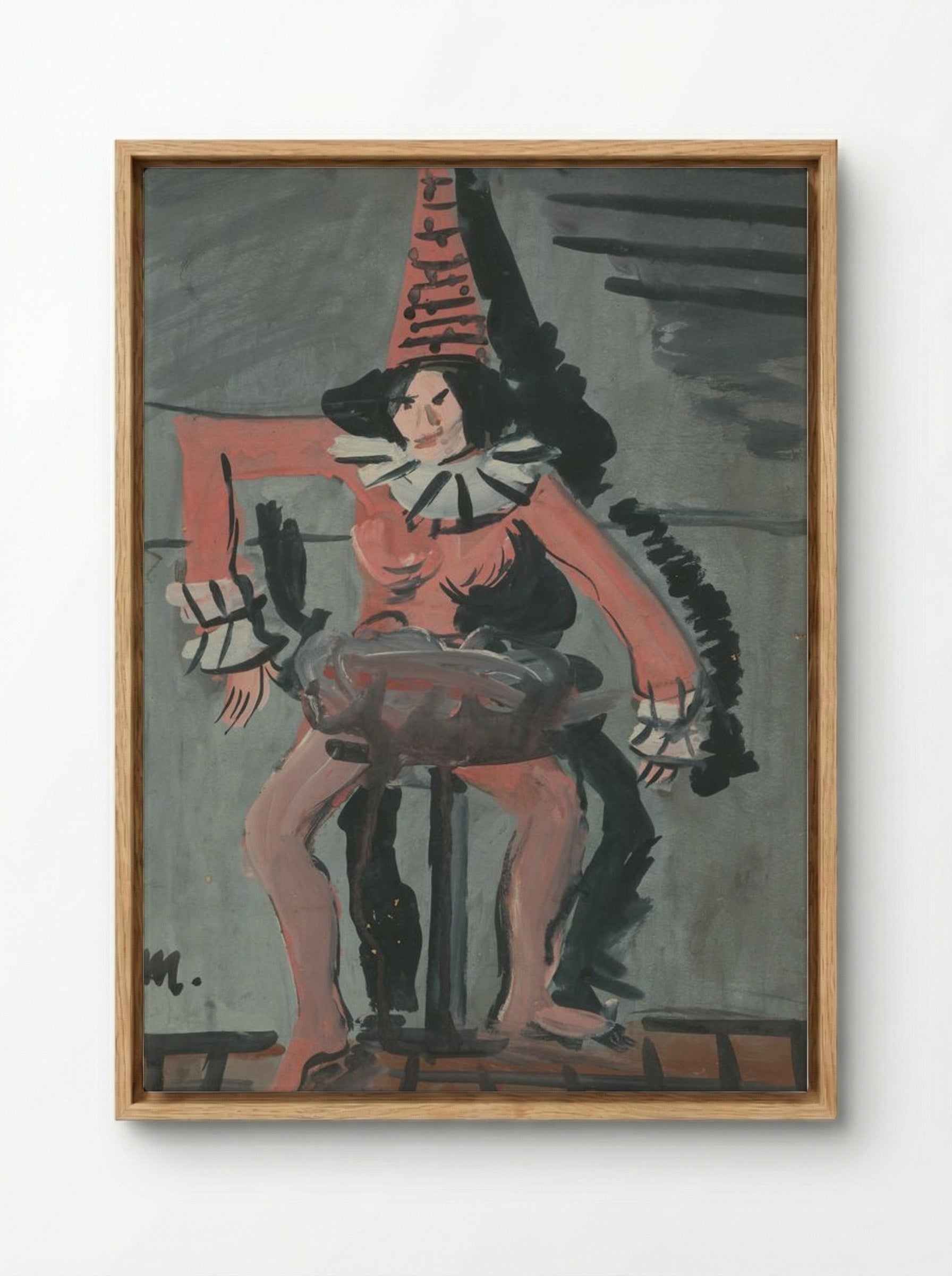 Pierrot - Cyprián Majerník - Framed Canvas Wood