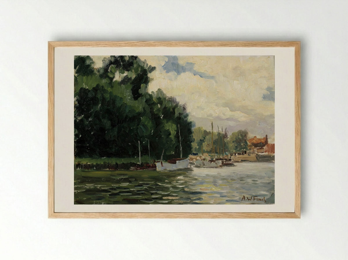 Richmond, Thames - Alfred William Finch - Framed Print Wood