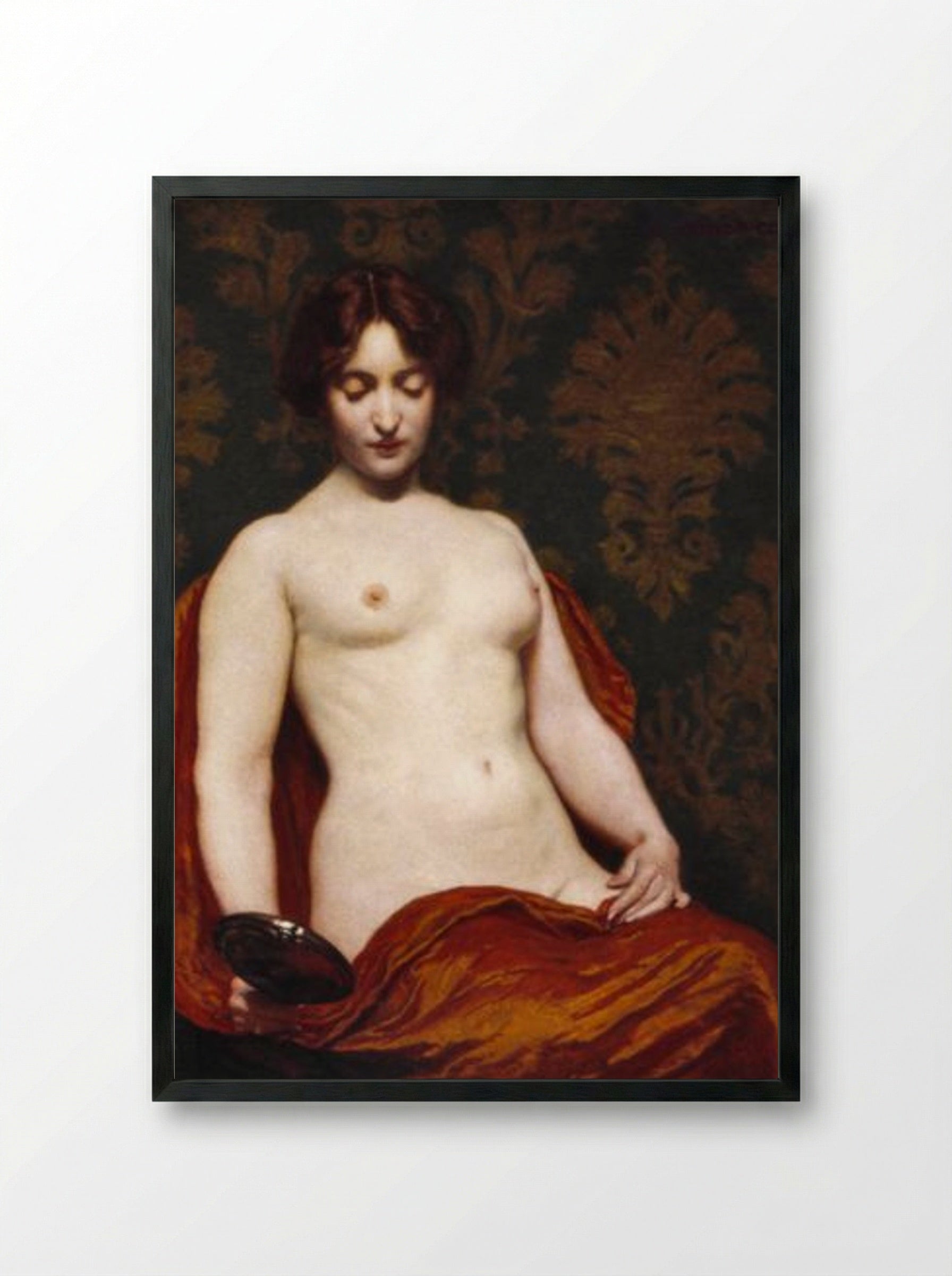 The Silver Hand Glass - Kenyon Cox - Framed Print Black