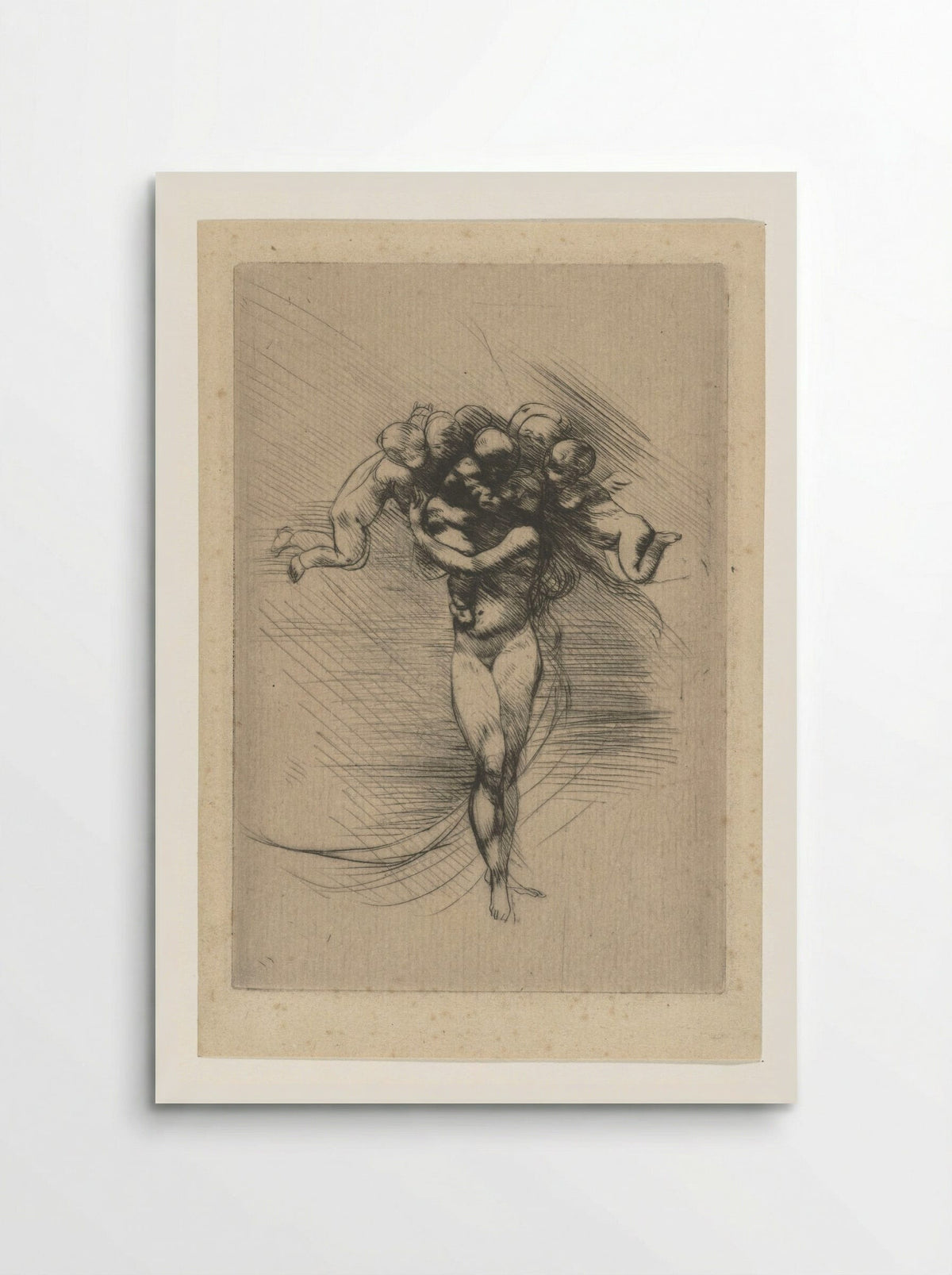 Naakte vrouw of Venus omcirkeld door putti - Auguste Rodin - Poster