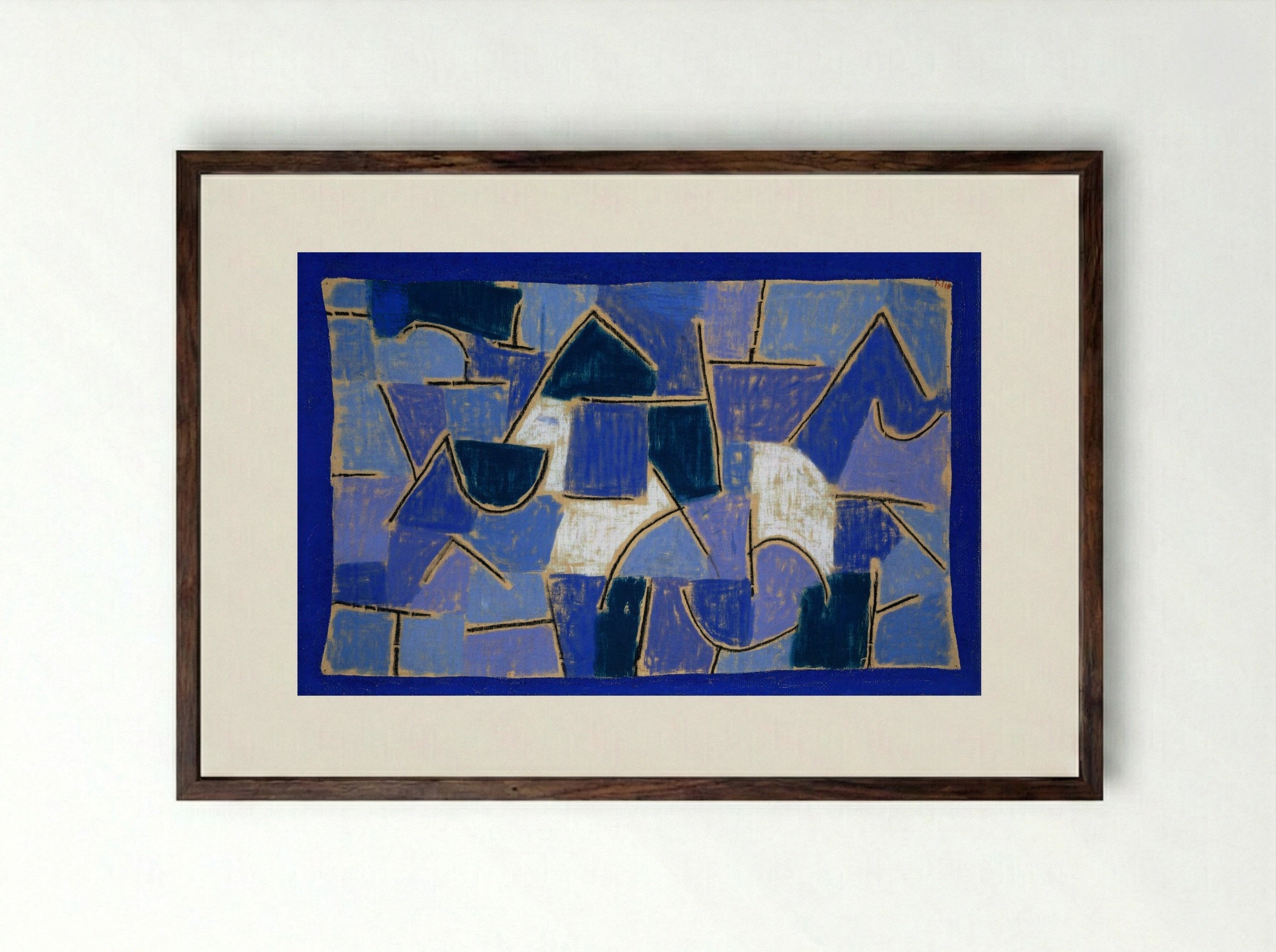 Blue Night - Paul Klee - Framed Print Dark Wood