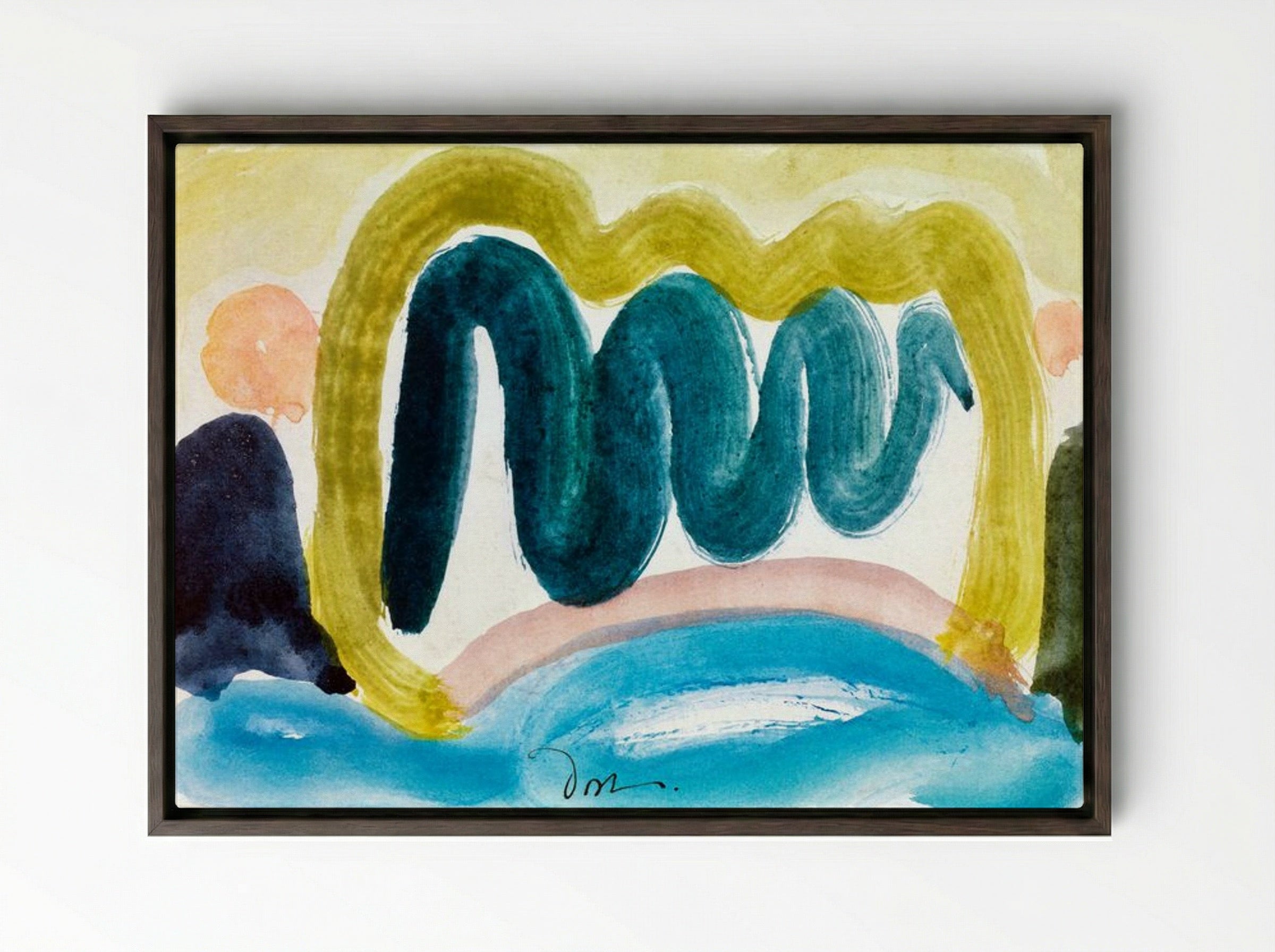 S' Pond in Sunlight - Arthur Dove - Framed Canvas Dark Wood