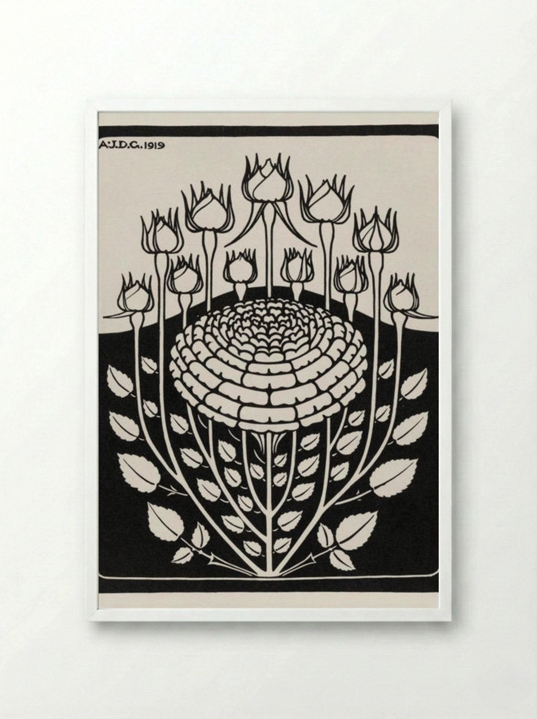 Rose Bush - Julie de Graag - Framed Print White