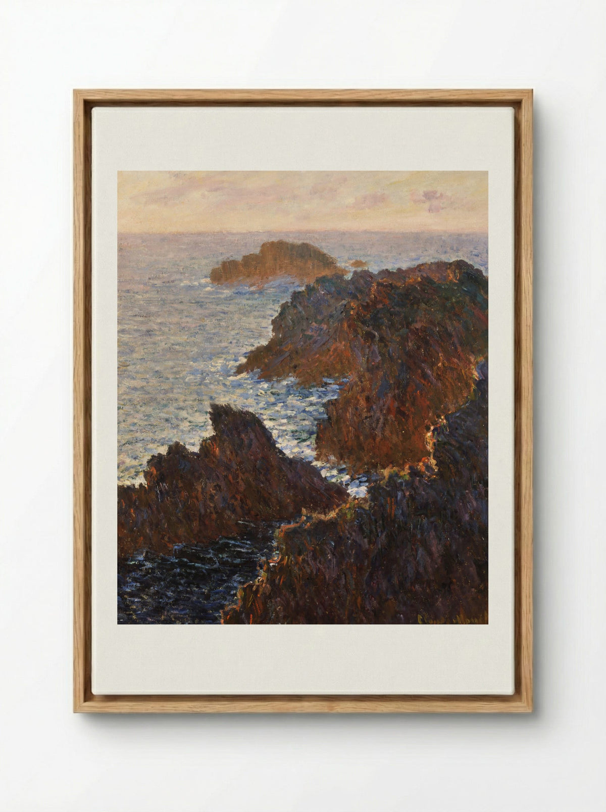 Rocks at Belle-Île, Port-Domois - Claude Monet - Framed Canvas Wood