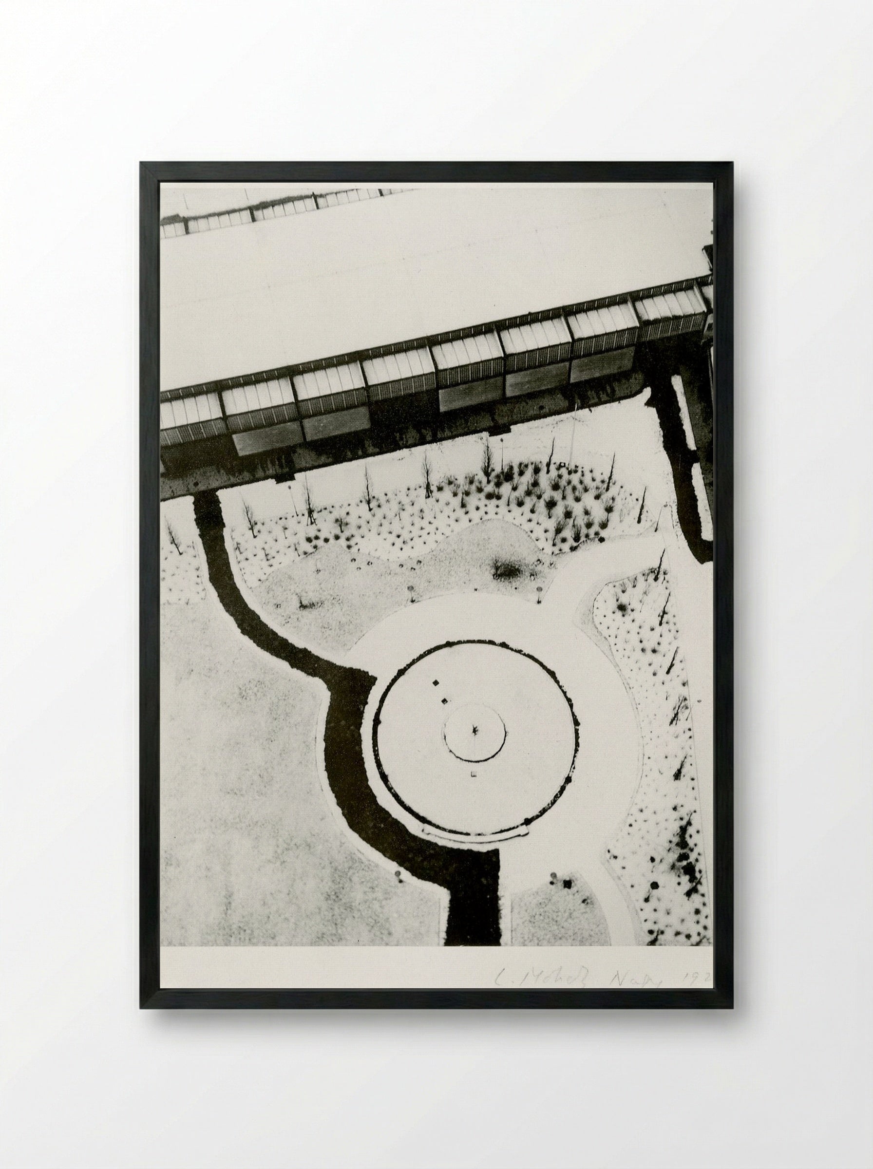 View from the Berlin Radio Tower in Winter - László Moholy-Nagy - Framed Print Black
