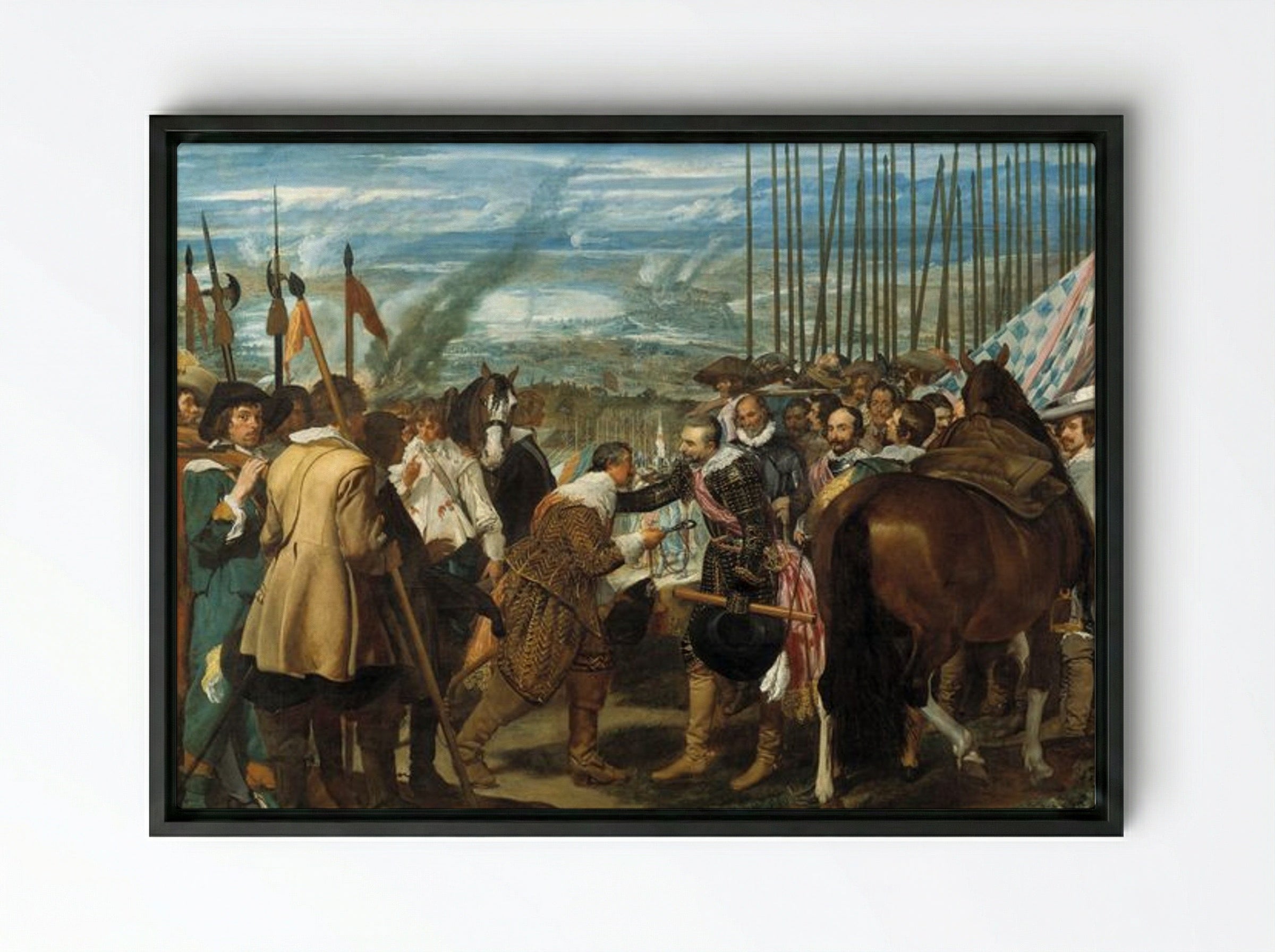 The Surrender of Breda - Diego Velázquez - Framed Canvas Black