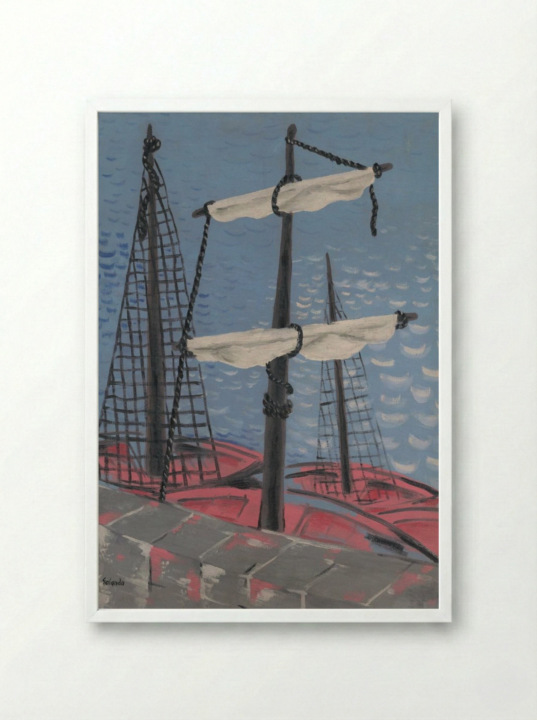 Fishing Boats - Mikuláš Galanda - Framed Print White