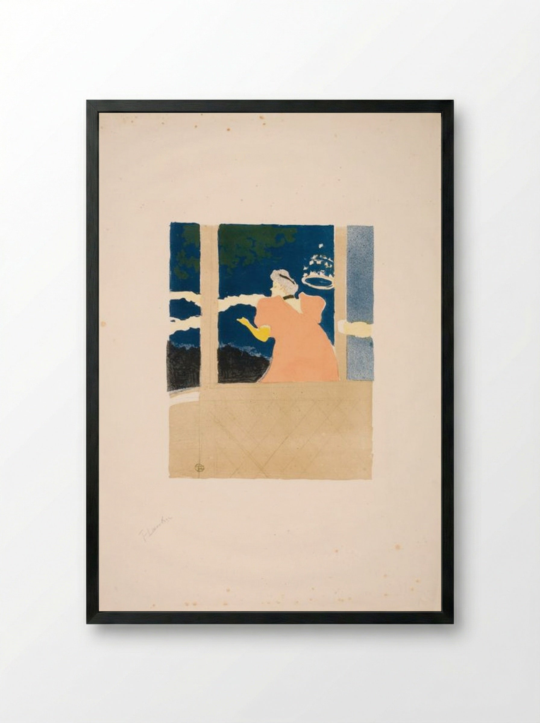 Aux Ambassadeurs - Chanteuse au café-concert - Henri de Toulouse-Lautrec - Framed Print Black