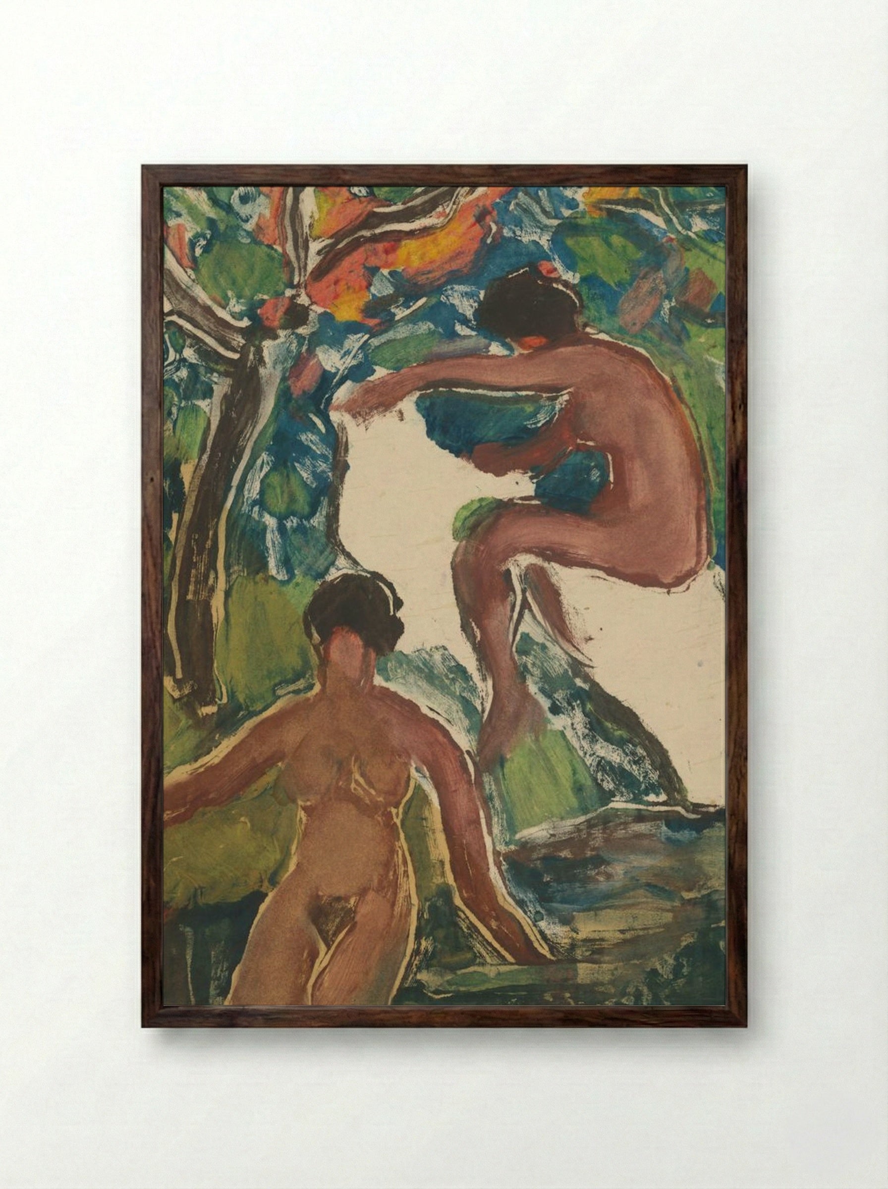Swimming - Zolo Palugyay - Framed Print Dark Wood