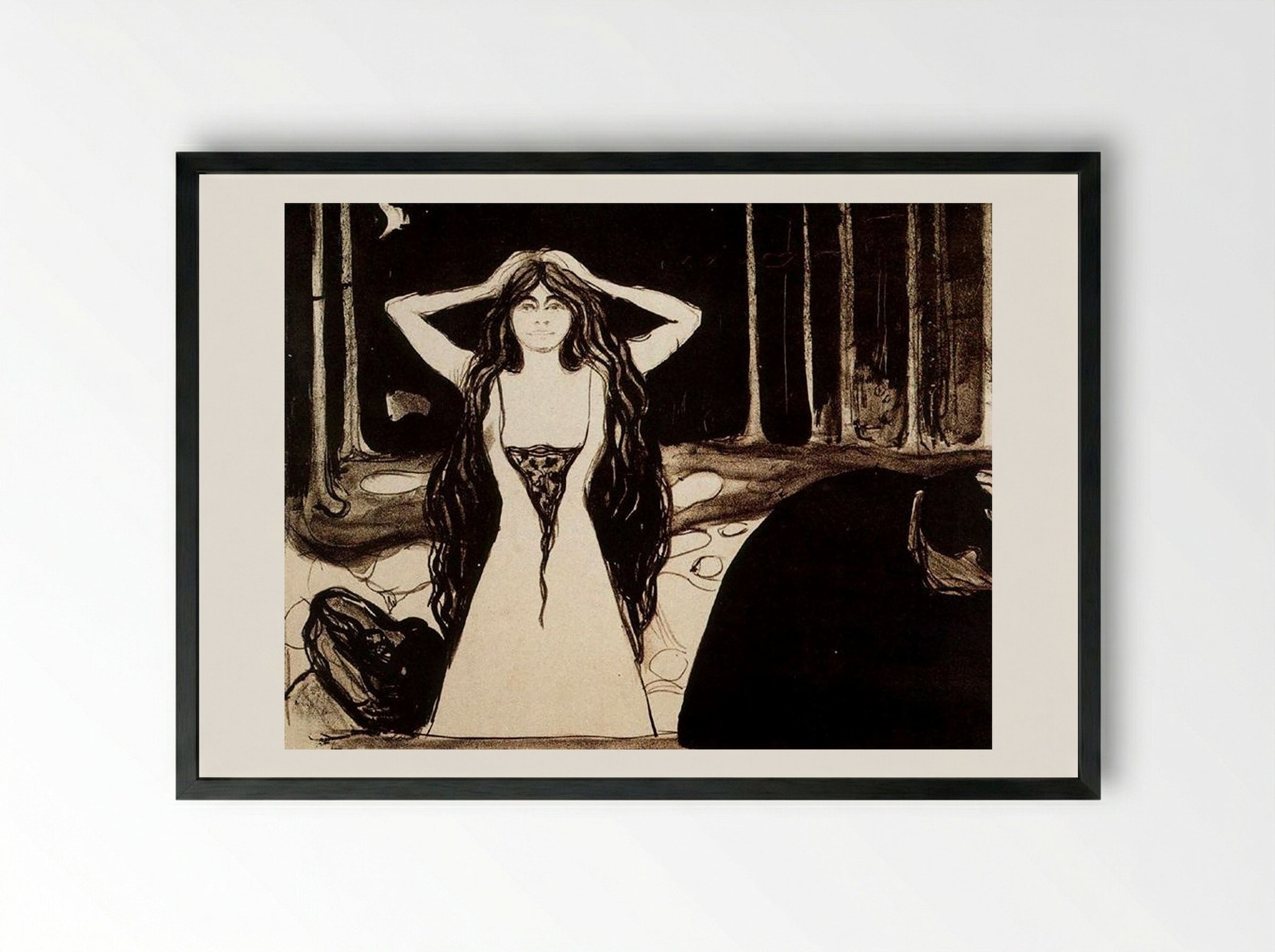 Ashes I - Edvard Munch - Framed Print Black
