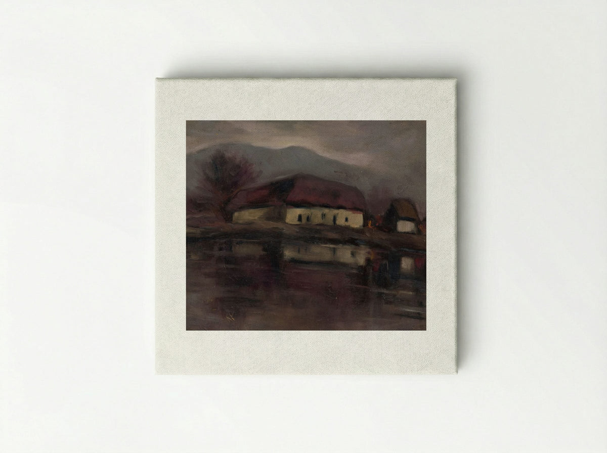 Sketch of a Landscape with a Lake - Zolo Palugyay - Canvas