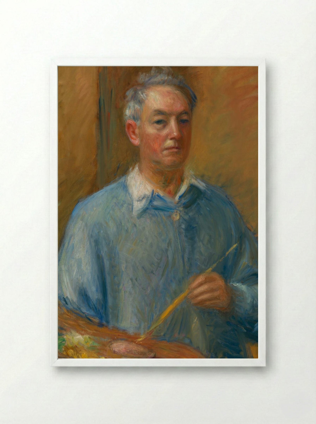 Self-Portrait - William Glackens - Framed Print White
