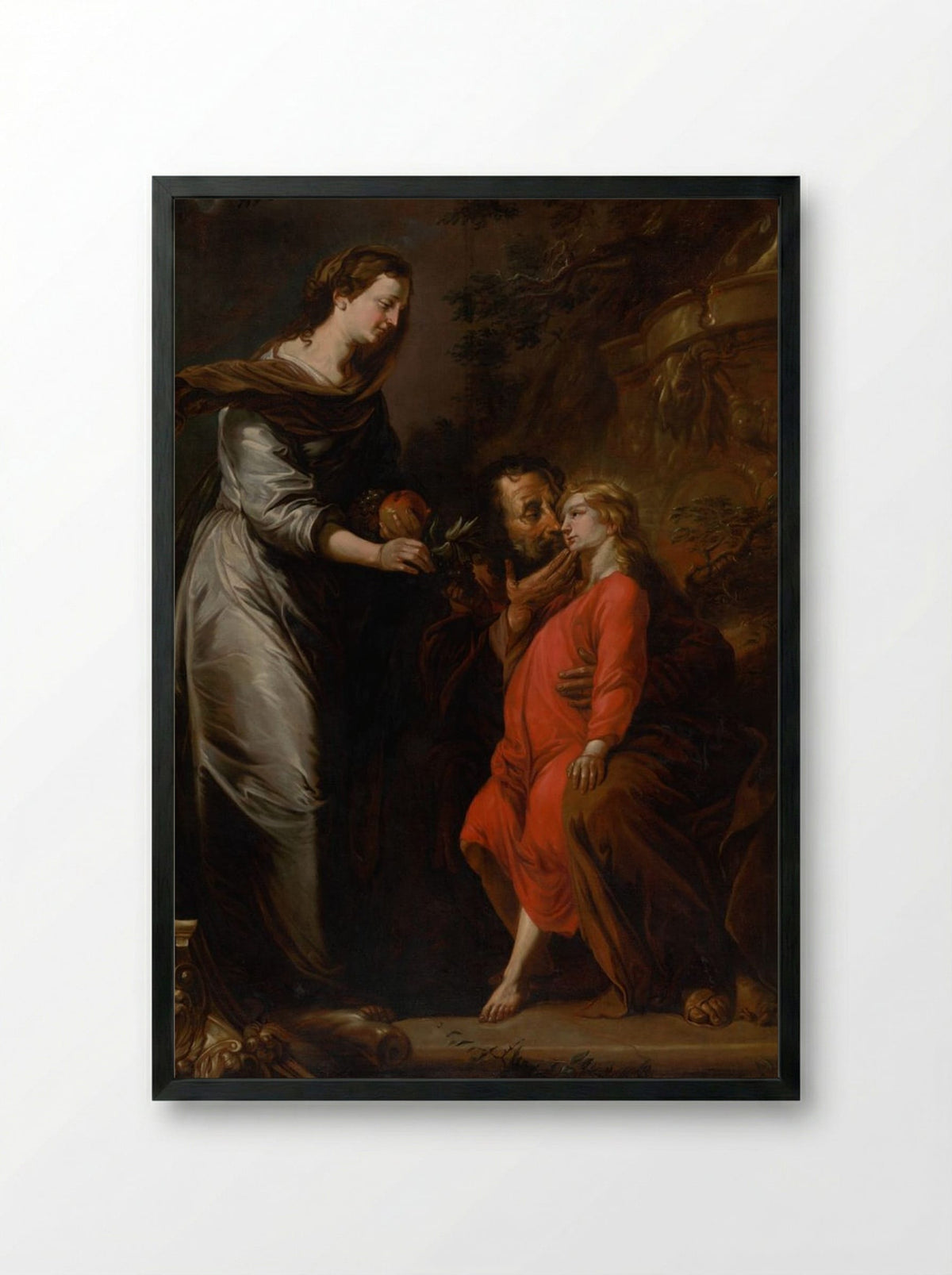 The Marriage of Saint Catherine - Bartolomé Esteban Murillo - Framed Print Black