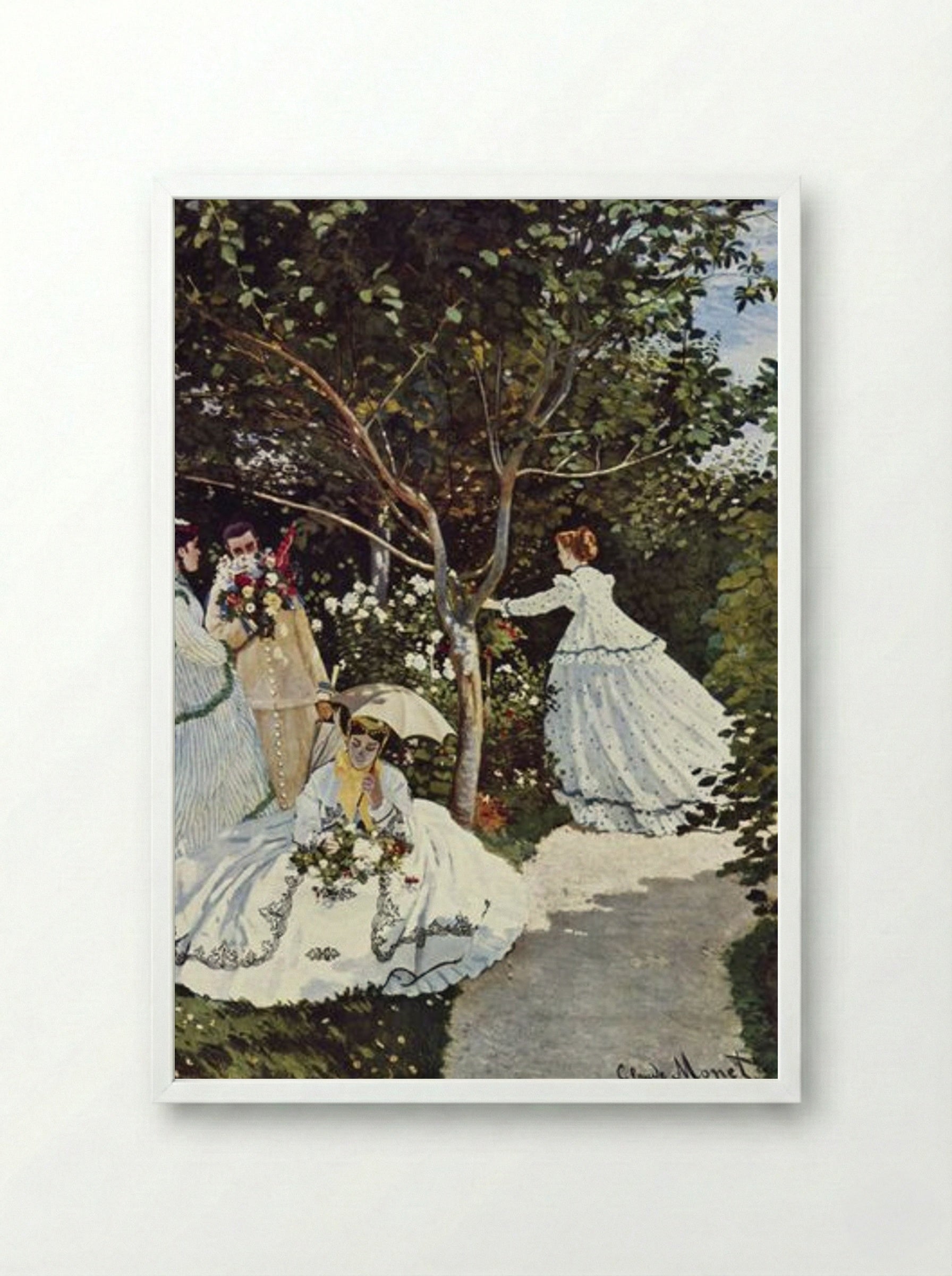 Women in the Garden - Claude Monet - Framed Print White
