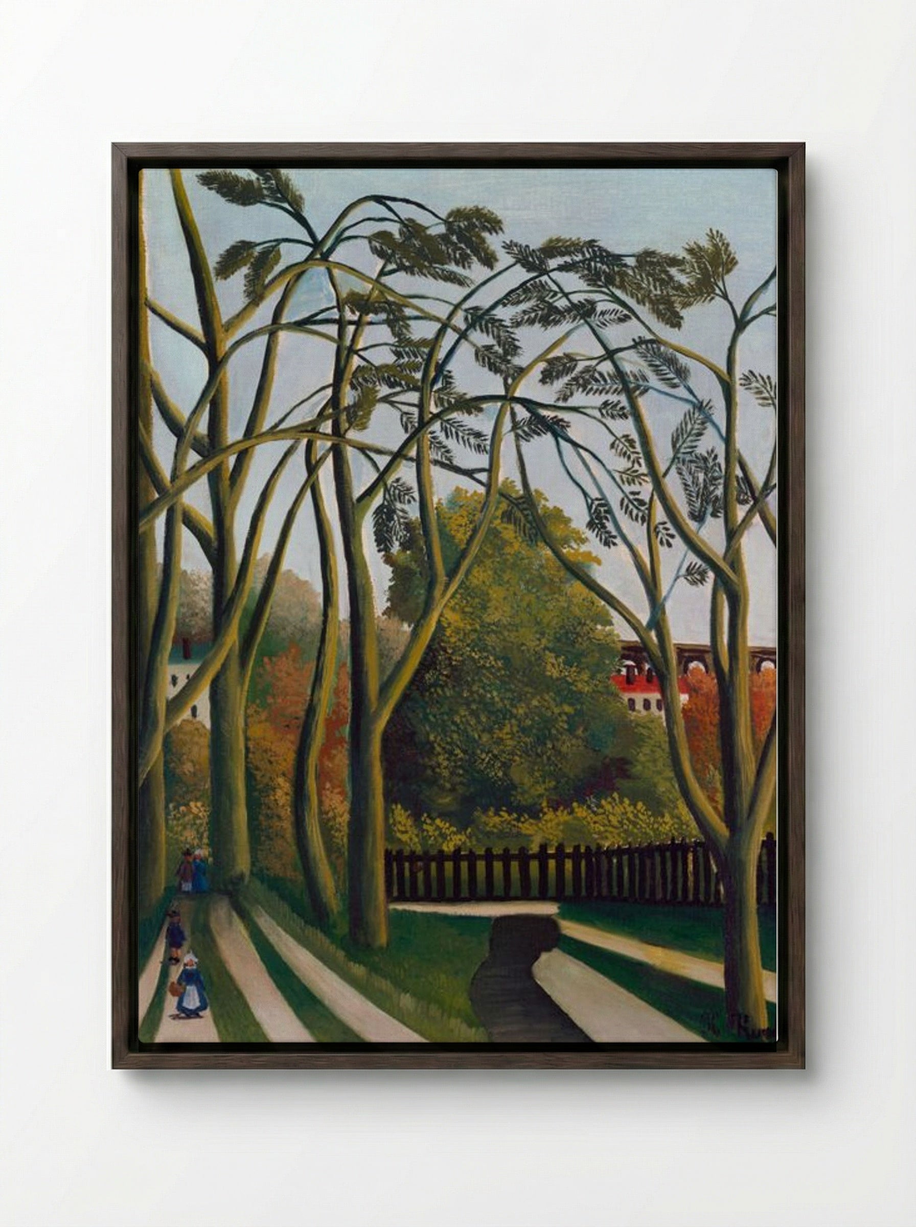 The Banks of the Bièvre near Bicêtre - Henri Rousseau - Framed Canvas Dark Wood
