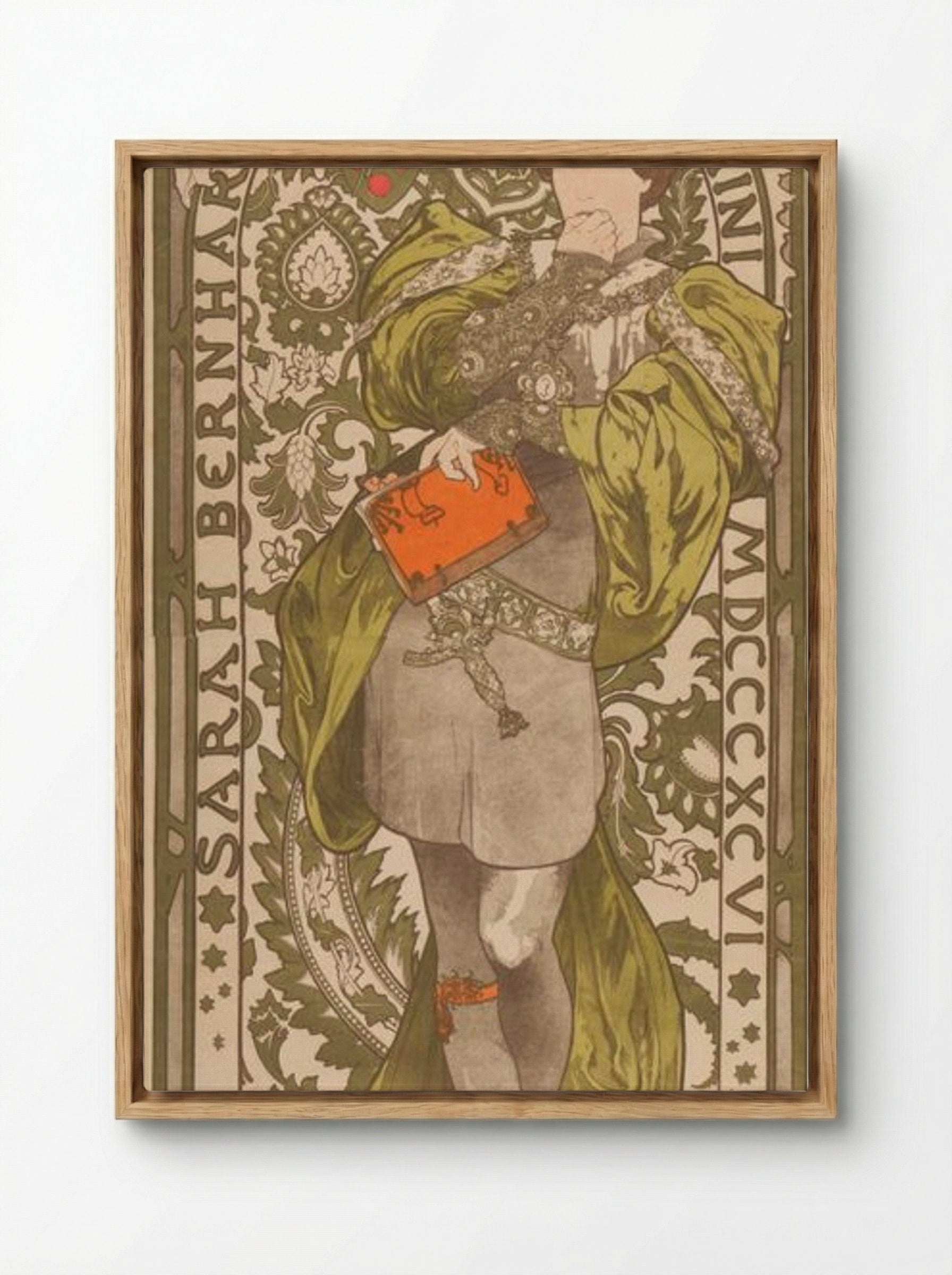 Lorenzaccio - Sarah Bernhardt - Alphonse Mucha - Framed Canvas Wood