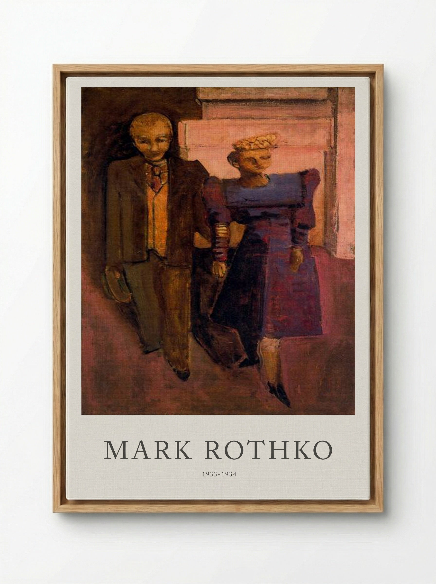 Untitled (Couple in Cityscape) - Mark Rothko - Framed Canvas Wood