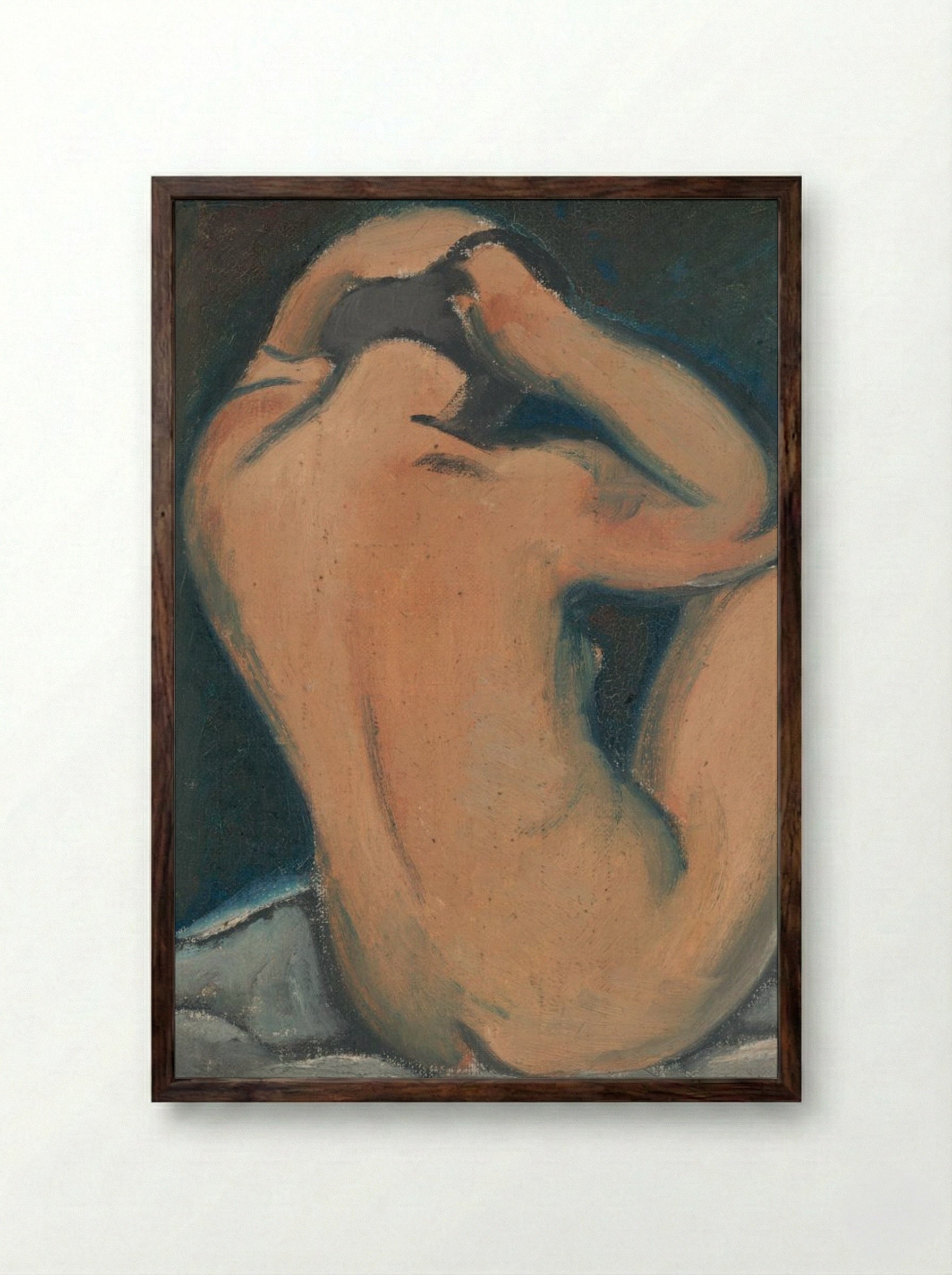Study of a Nude - Mikuláš Galanda - Framed Print Dark Wood