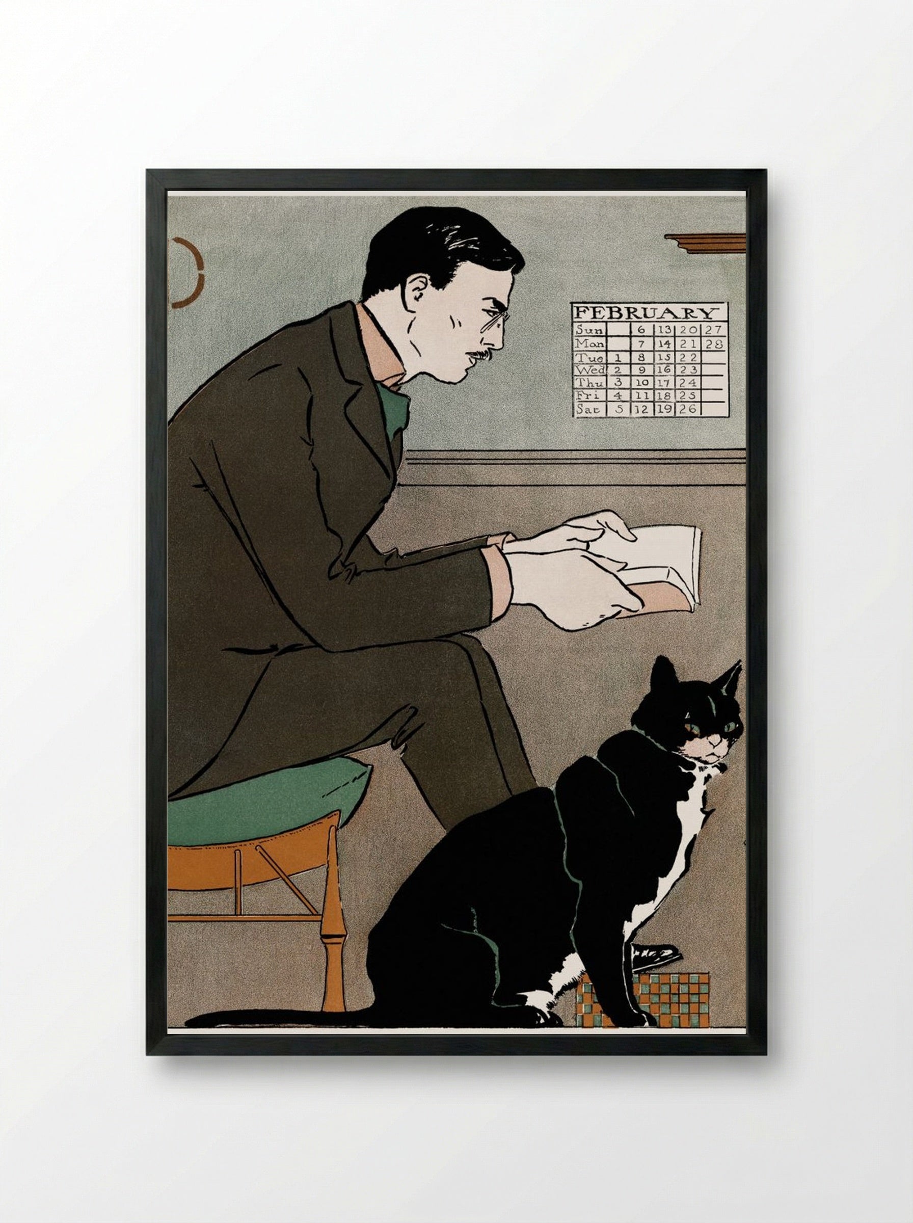 Self-Portrait - Edward Penfield - Framed Print Black