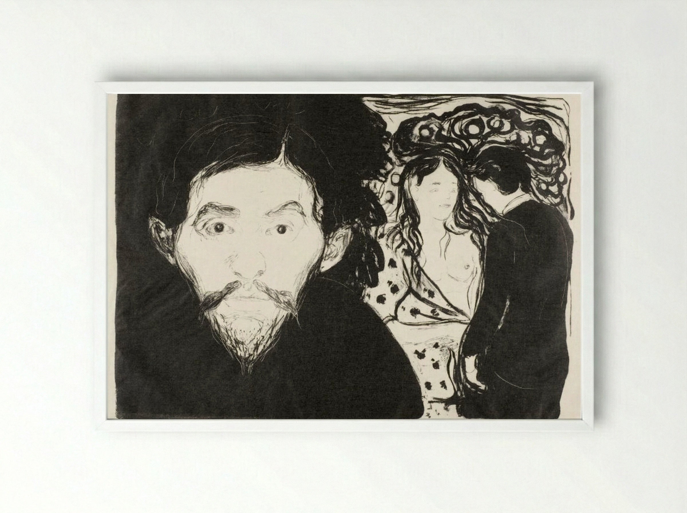 Jealousy I - Edvard Munch - Framed Print White