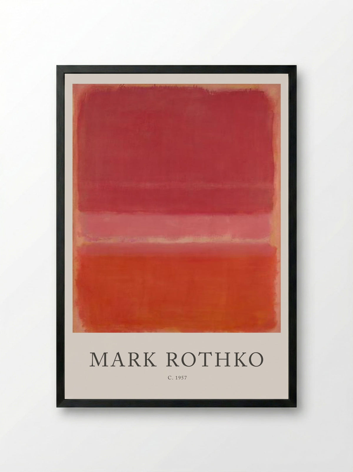 Untitled (Three Rectangles, Shades of Red) - Mark Rothko - Framed Print Black