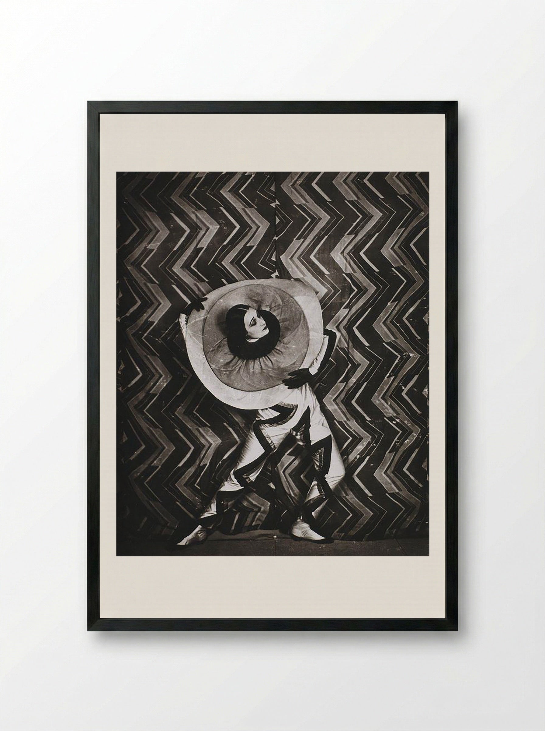 Wearing the Pierrot-Éclair Costume - Sonia Delaunay - Framed Print Black