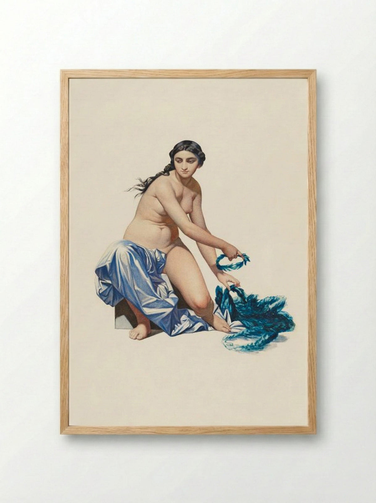 Study for a Figure of Fame - Paul Delaroche - Framed Print Wood