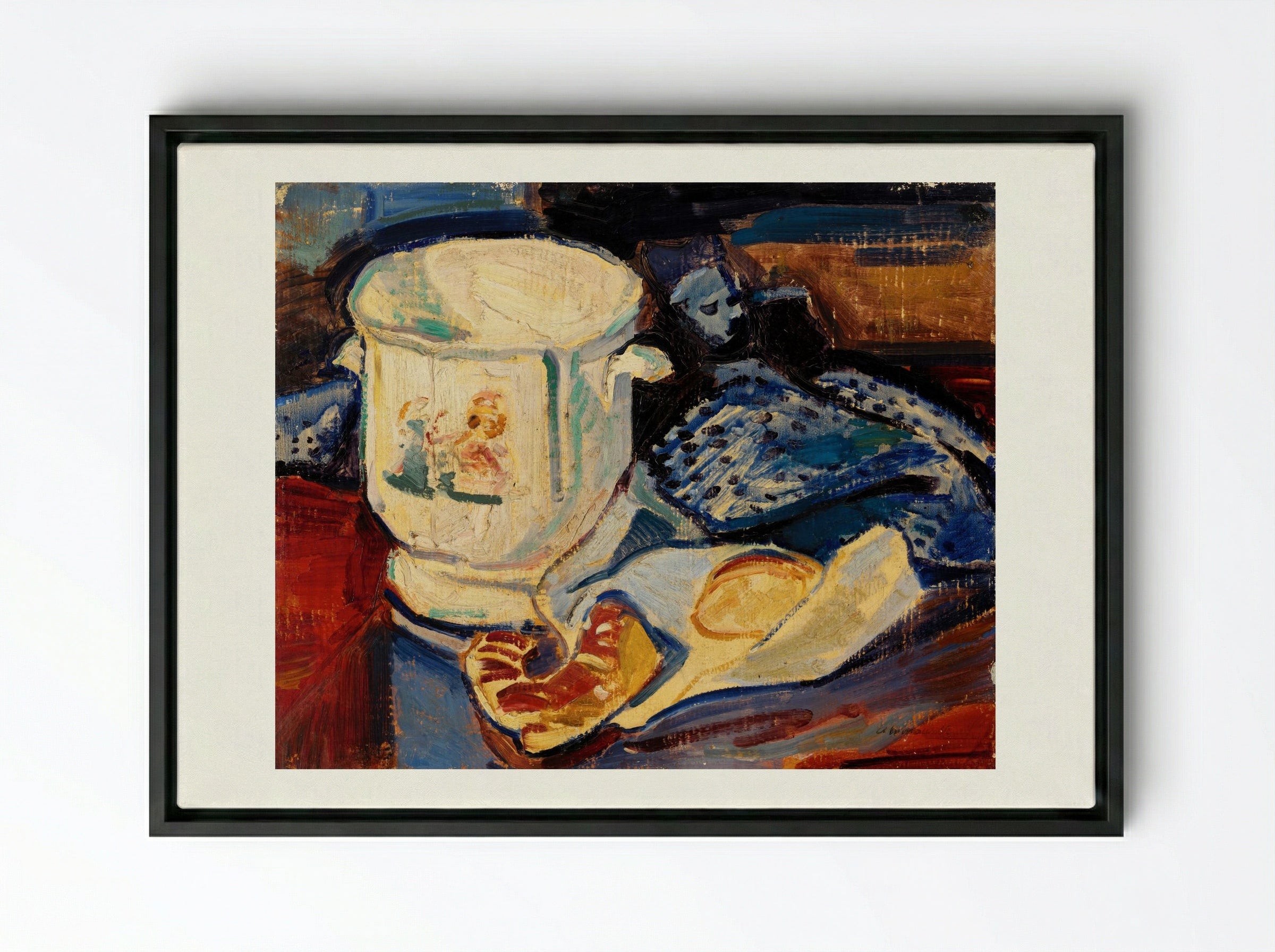 Still Life with Jardinière - Alfred Henry Maurer - Framed Canvas Black