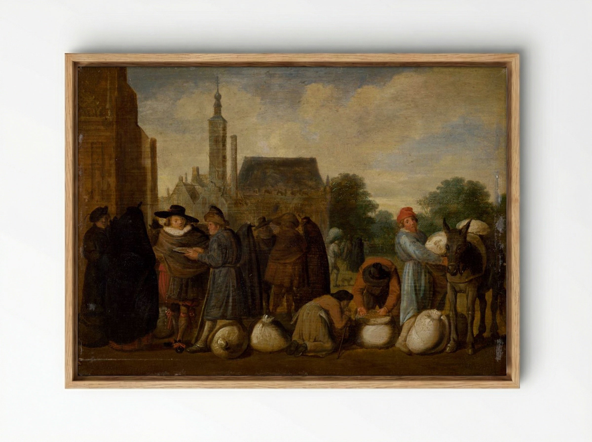 At the Market - Pieter Aertsen - Framed Canvas Wood