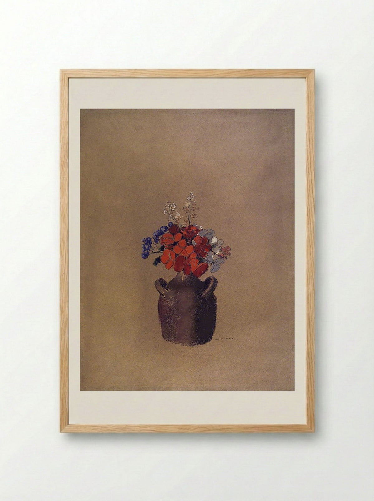 Flowers in a Vase - Odilon Redon - Framed Print Wood
