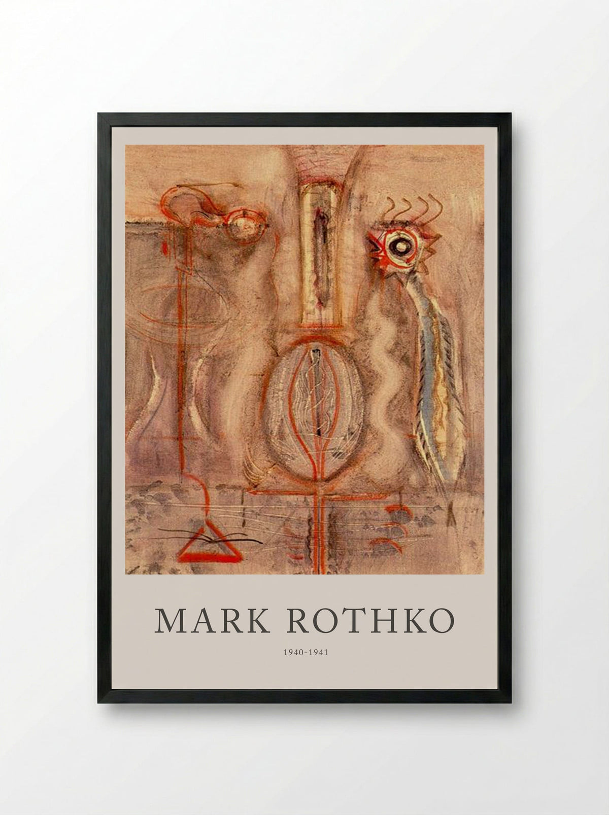 Untitled (Biomorphic Composition) - Mark Rothko - Framed Print Black