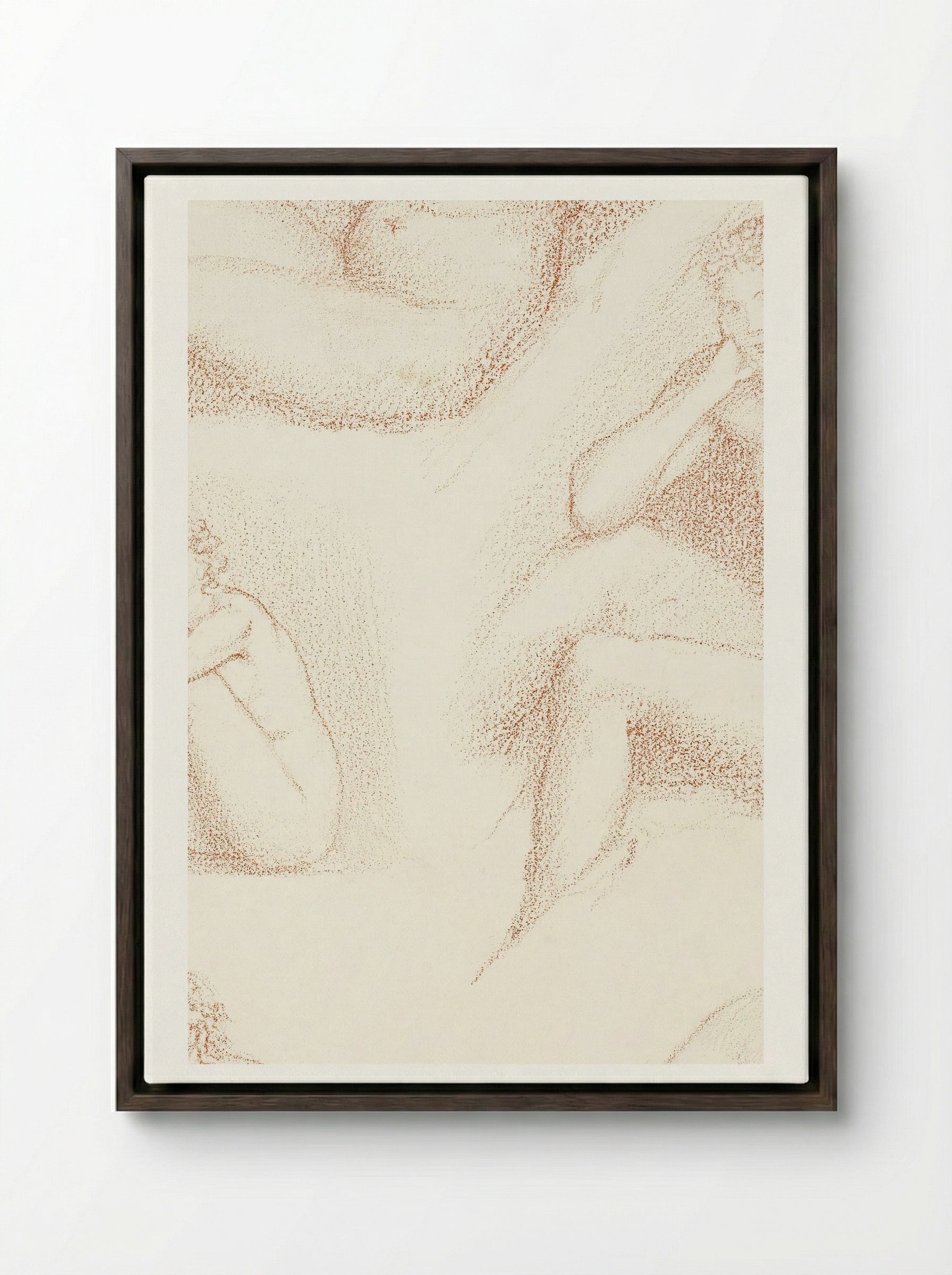 Female Nude: Five Studies of a Seated Girl - Edward Burne-Jones - Framed Canvas Dark Wood