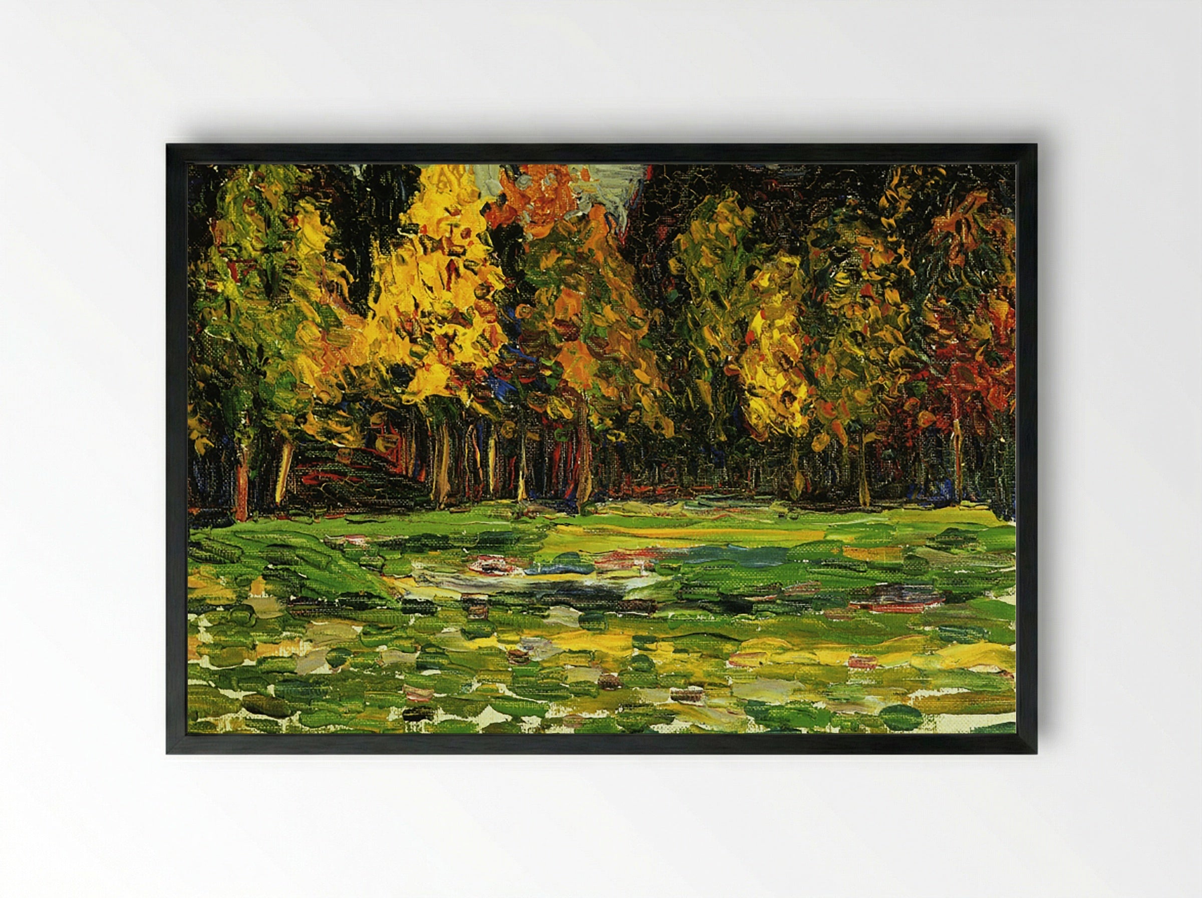 Forest Edge (Impressionist Landscape) - Fine Art Print - Framed Print Black